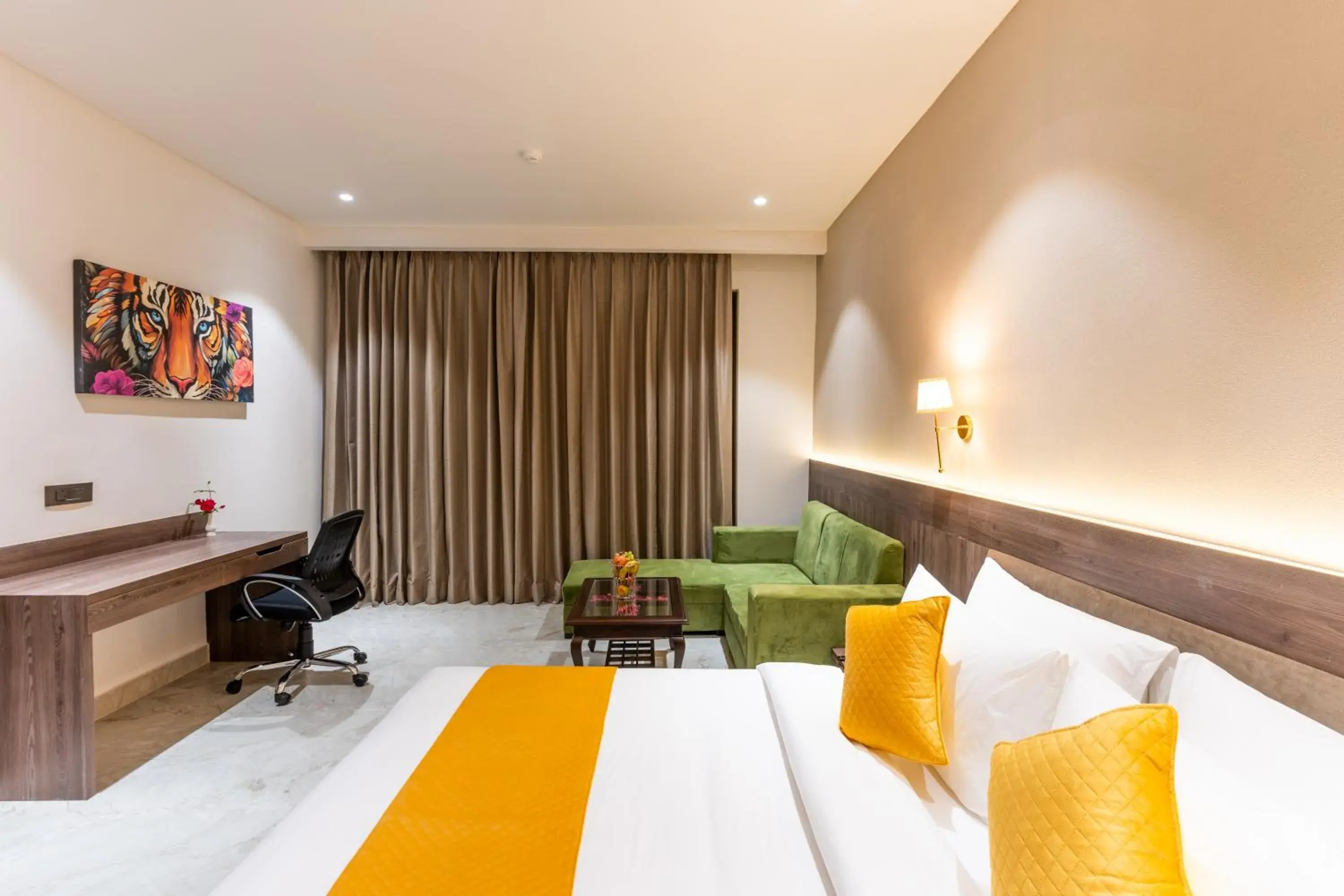 Bedroom in Shervani Pebbles & Pines Resort & Spa, Corbett Bedroom in Shervani Pebbles & Pines Resort & Spa, Corbett