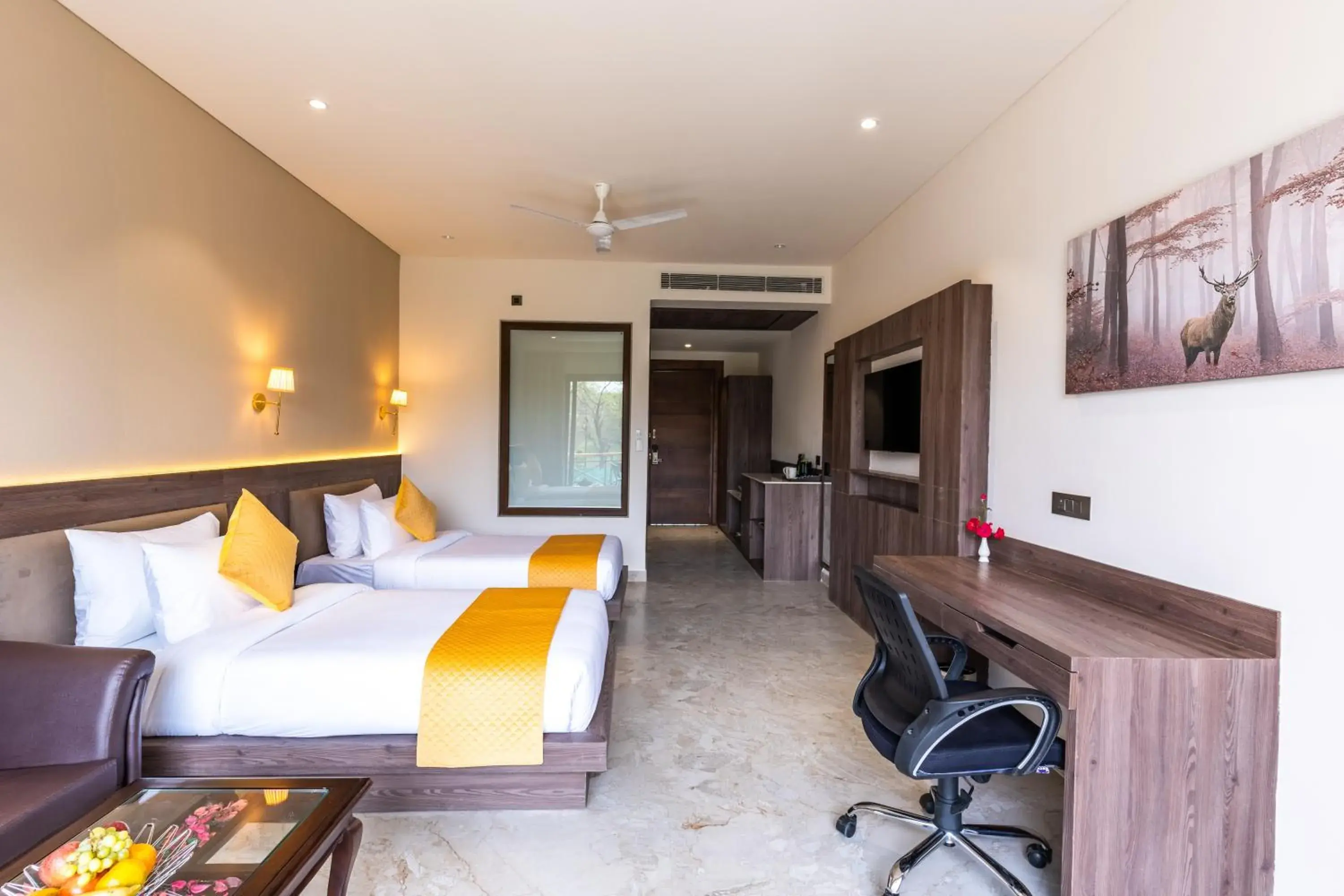 Bed in Shervani Pebbles & Pines Resort & Spa, Corbett Bed in Shervani Pebbles & Pines Resort & Spa, Corbett