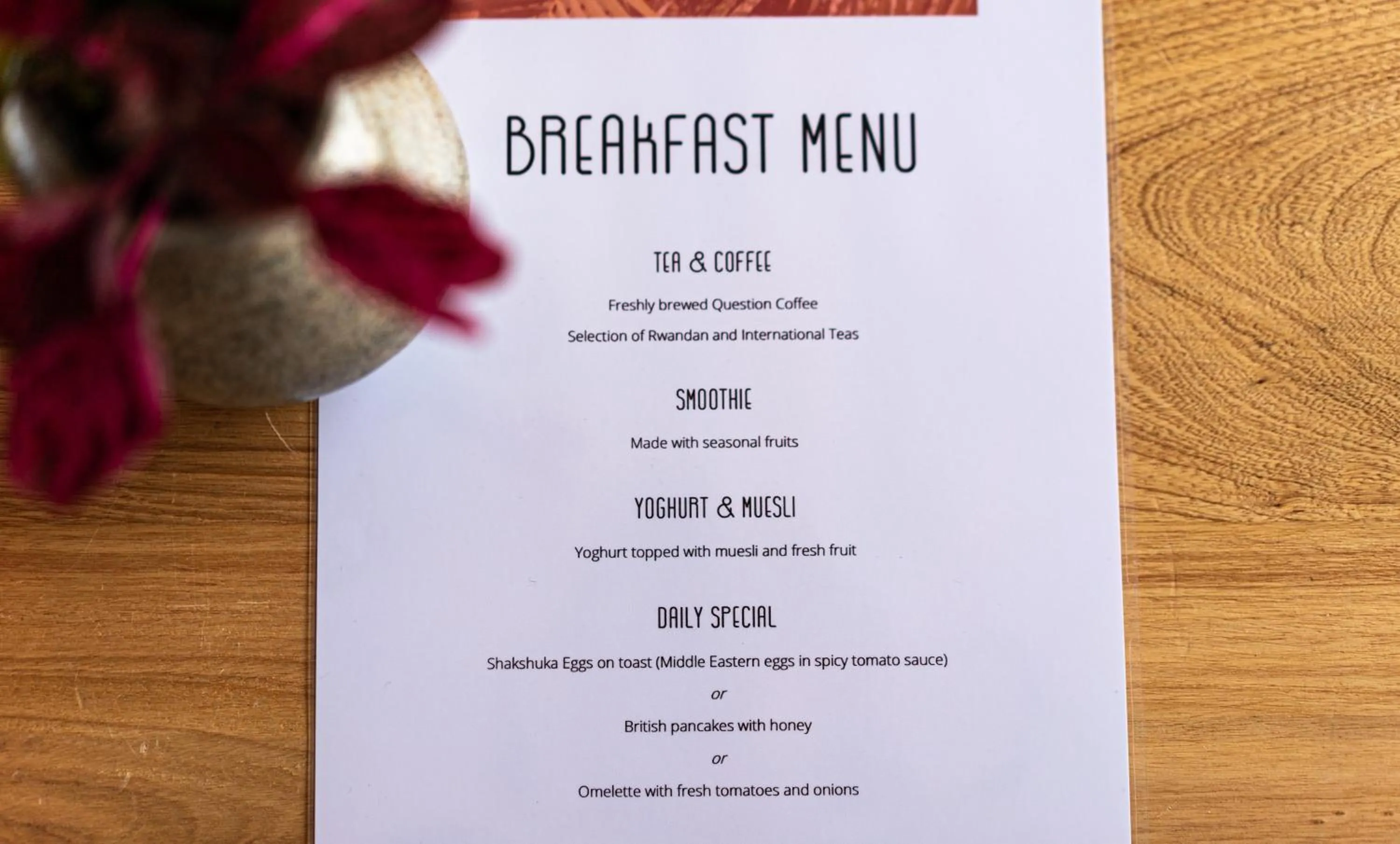 Breakfast in OMX Hotel Remera