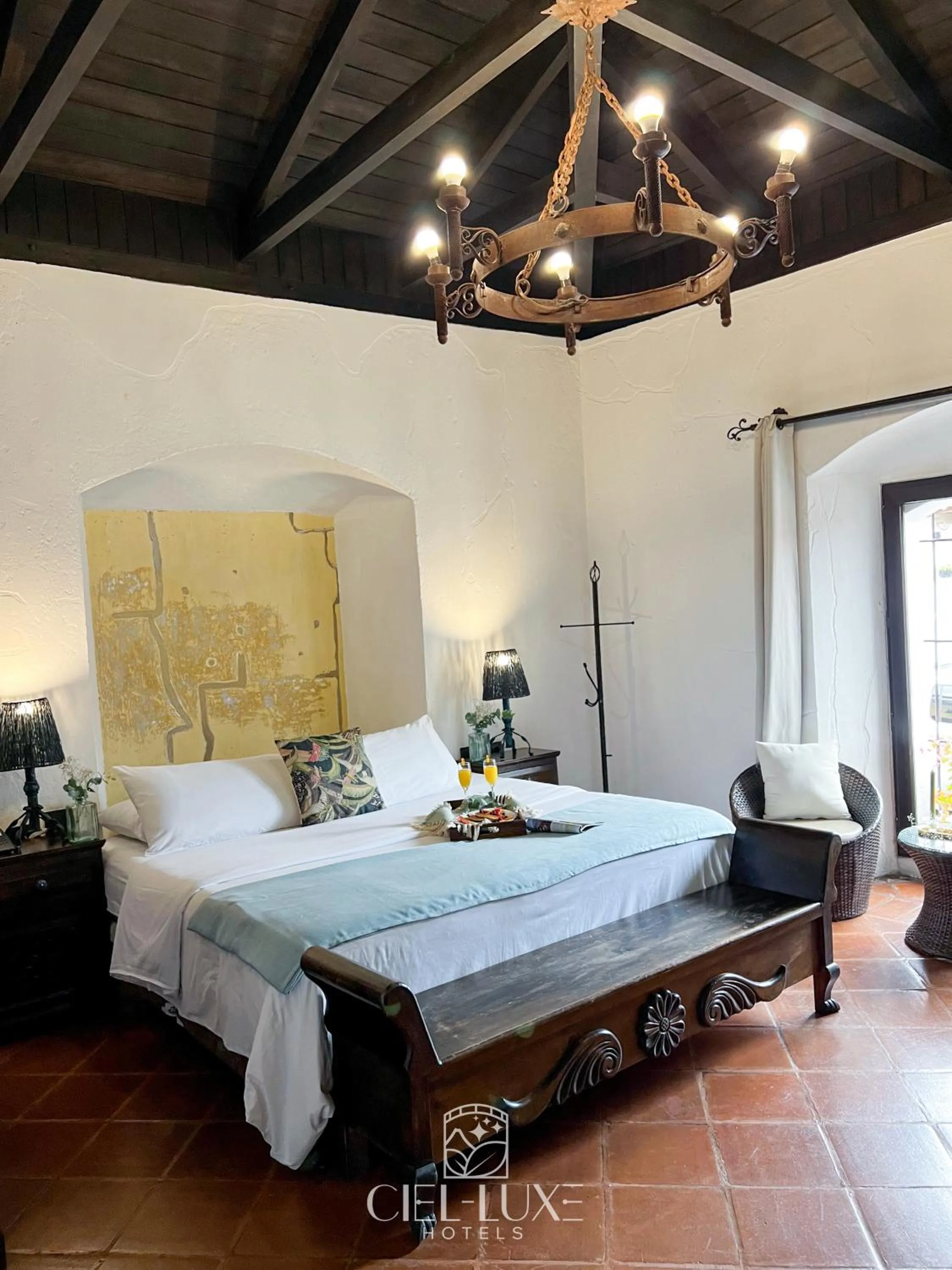 Bed in Ciel Luxe Hotels Antigua Guatemala