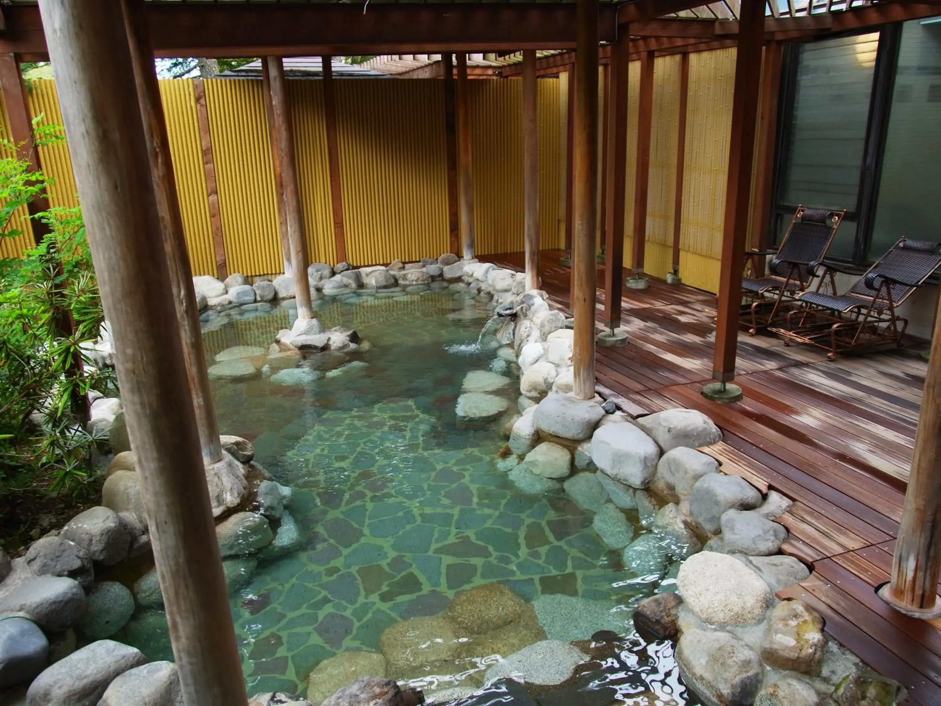 Hot Spring Bath, Patio/Outdoor Area in Resort Hotel Tateshina