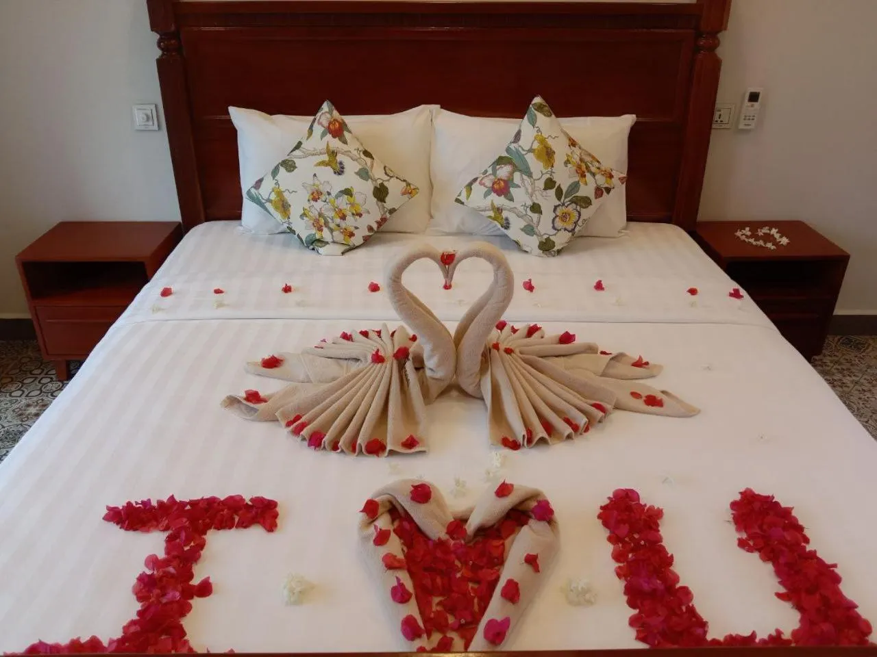 Bed in Ganesha Kampot Resort