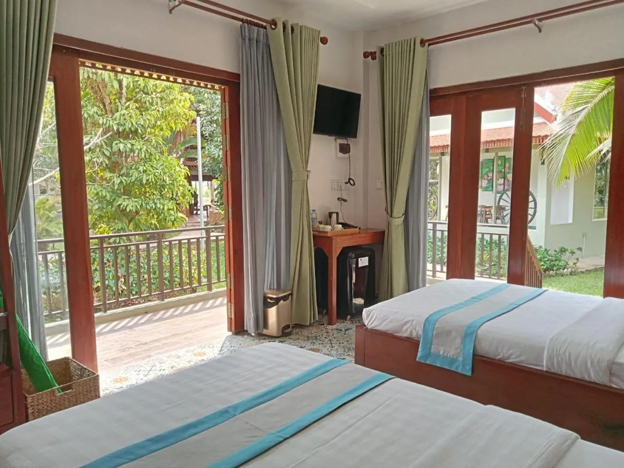 Bed in Ganesha Kampot Resort