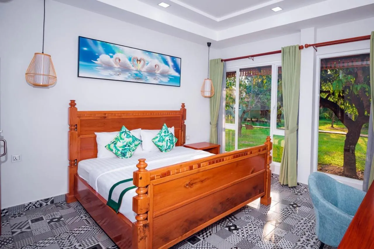 Bed in Ganesha Kampot Resort