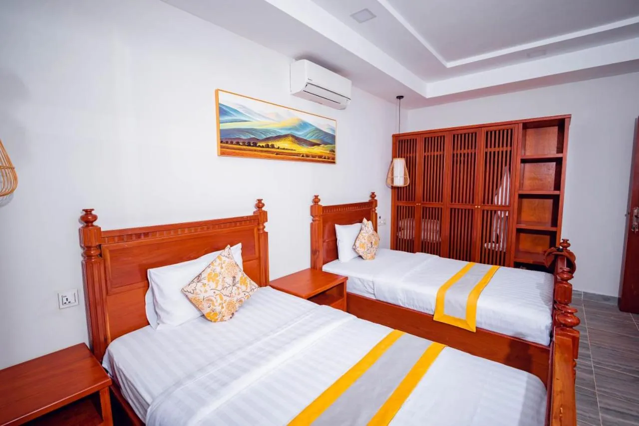 Bed in Ganesha Kampot Resort