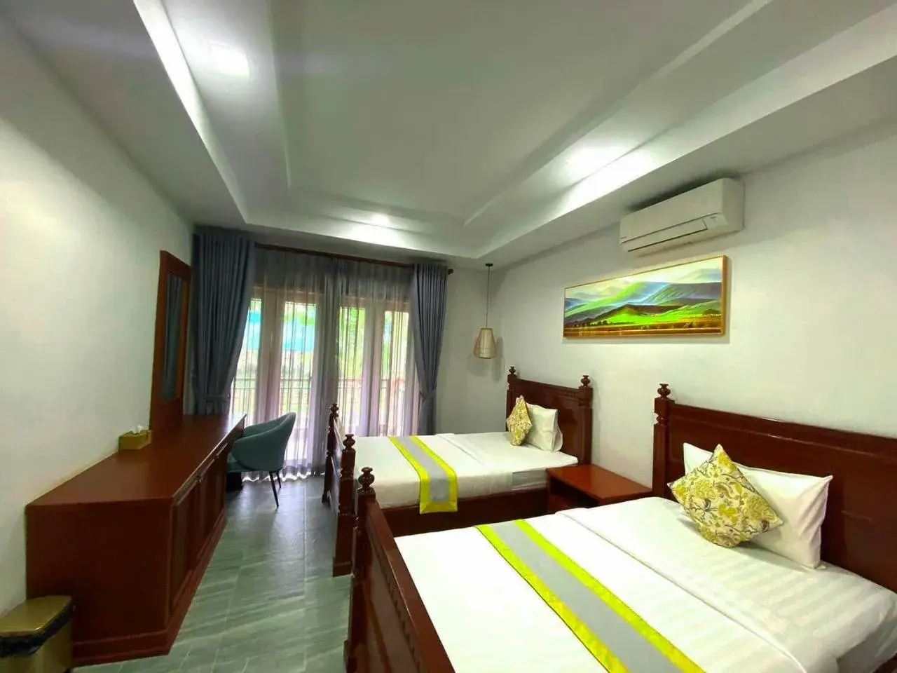 Bed in Ganesha Kampot Resort Bed in Ganesha Kampot Resort