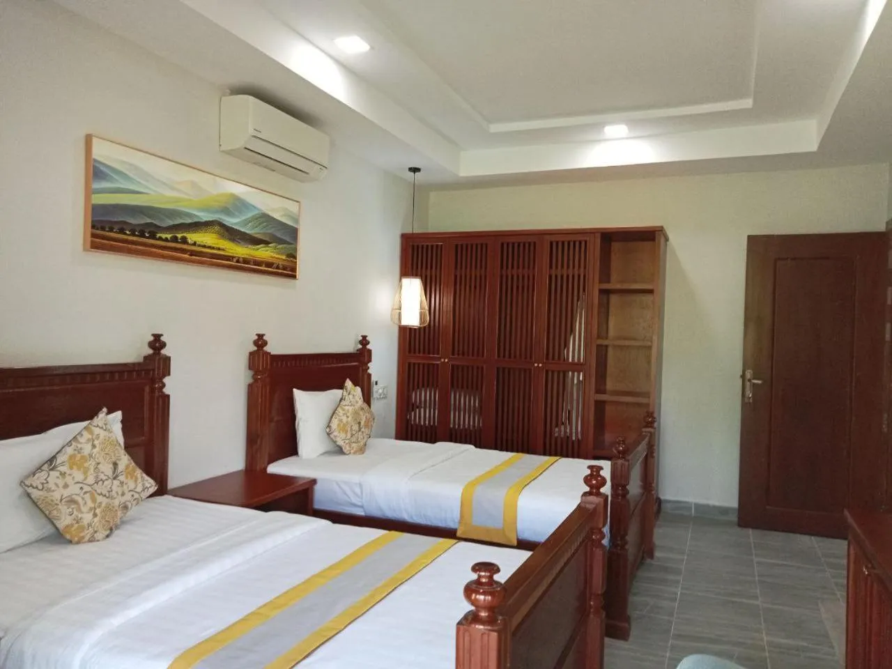 Bed in Ganesha Kampot Resort