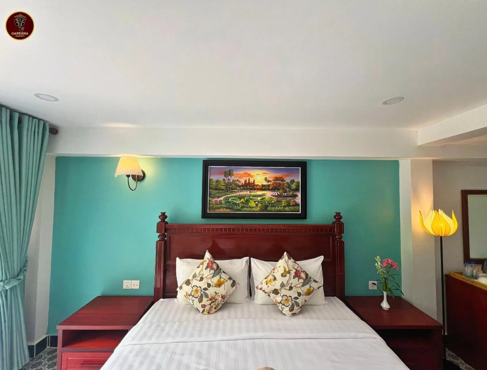 Bed in Ganesha Kampot Resort