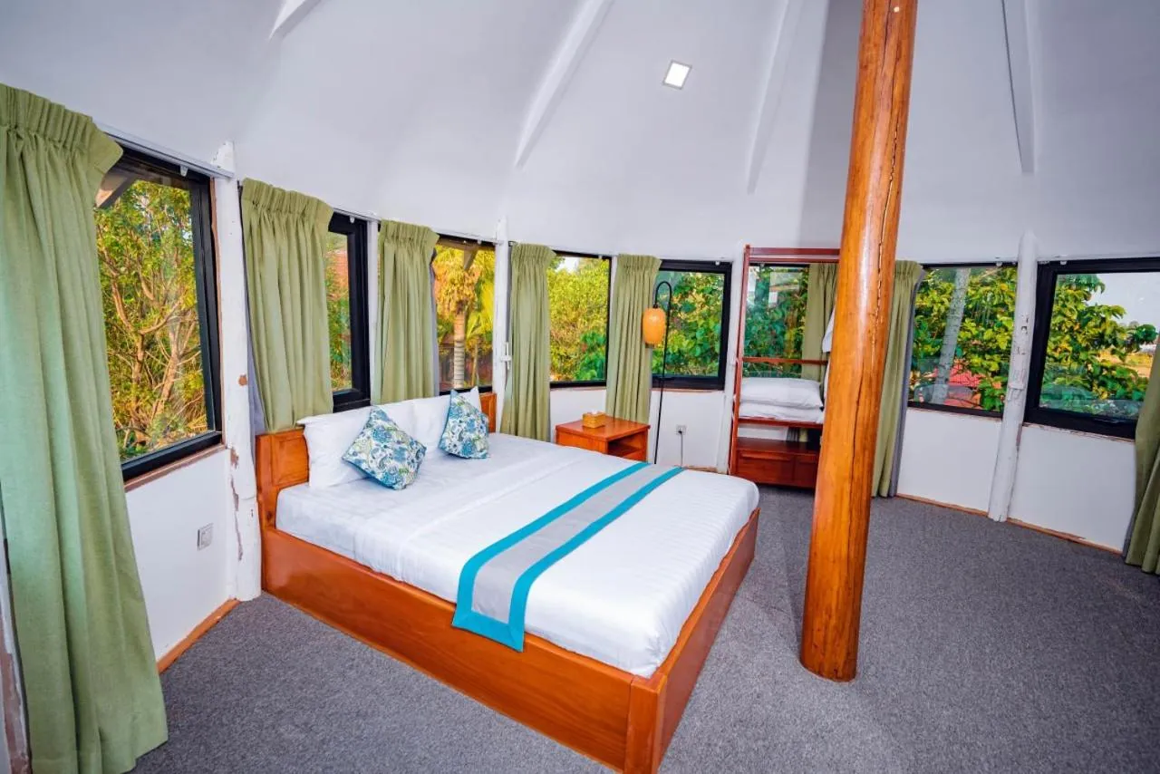 Bed in Ganesha Kampot Resort