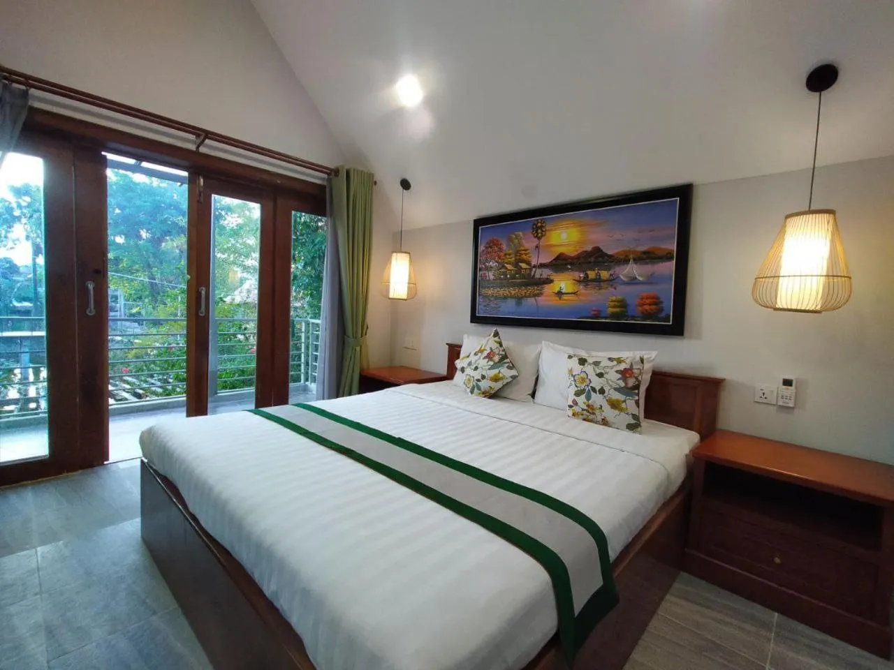 Bed in Ganesha Kampot Resort