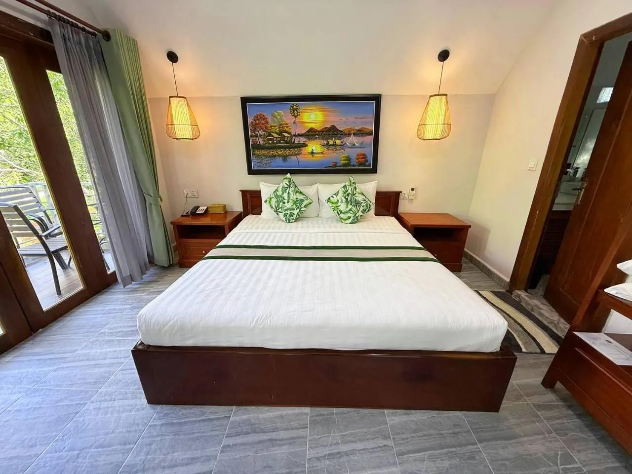 Bed in Ganesha Kampot Resort