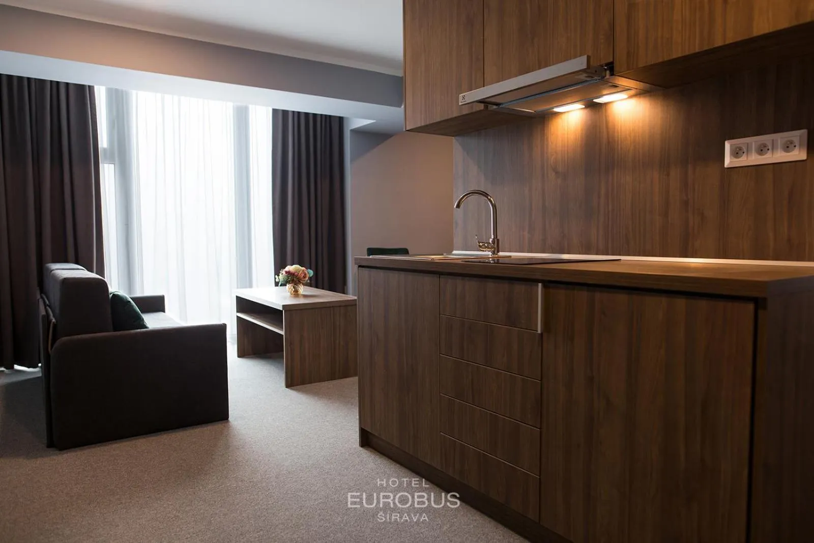 Kitchen or kitchenette in Hotel Eurobus