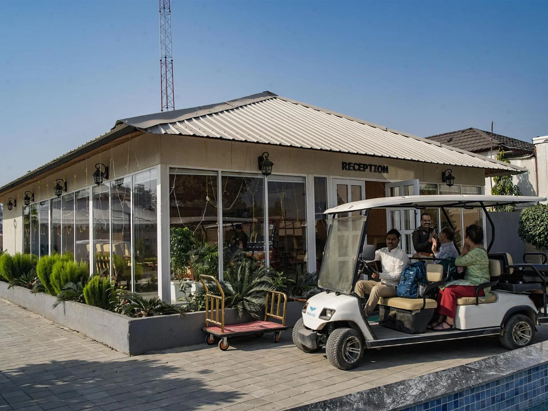 Lobby or reception in Praveg Tent City Saryu Ayodhya