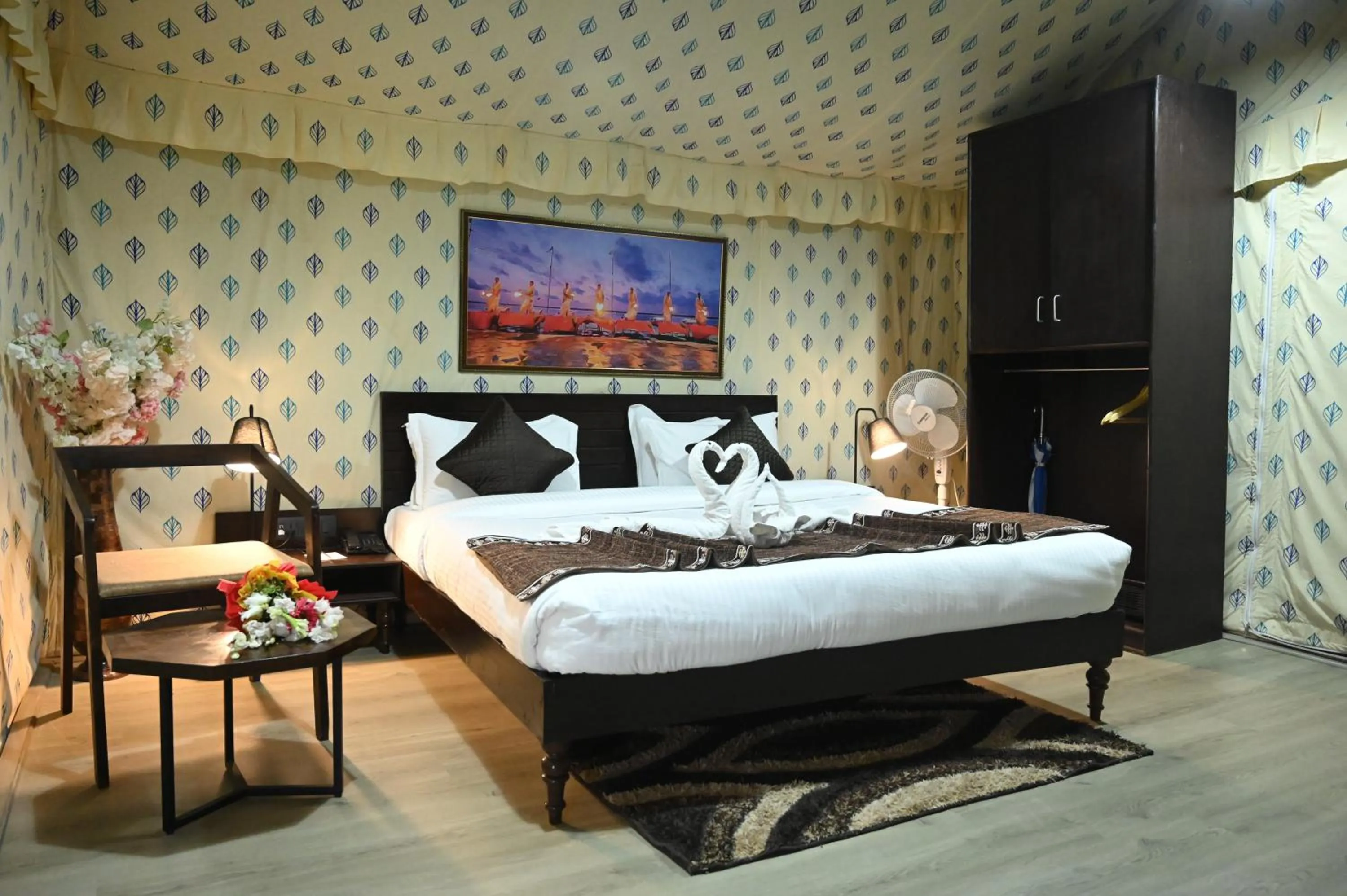 Bed in Praveg Tent City Saryu Ayodhya