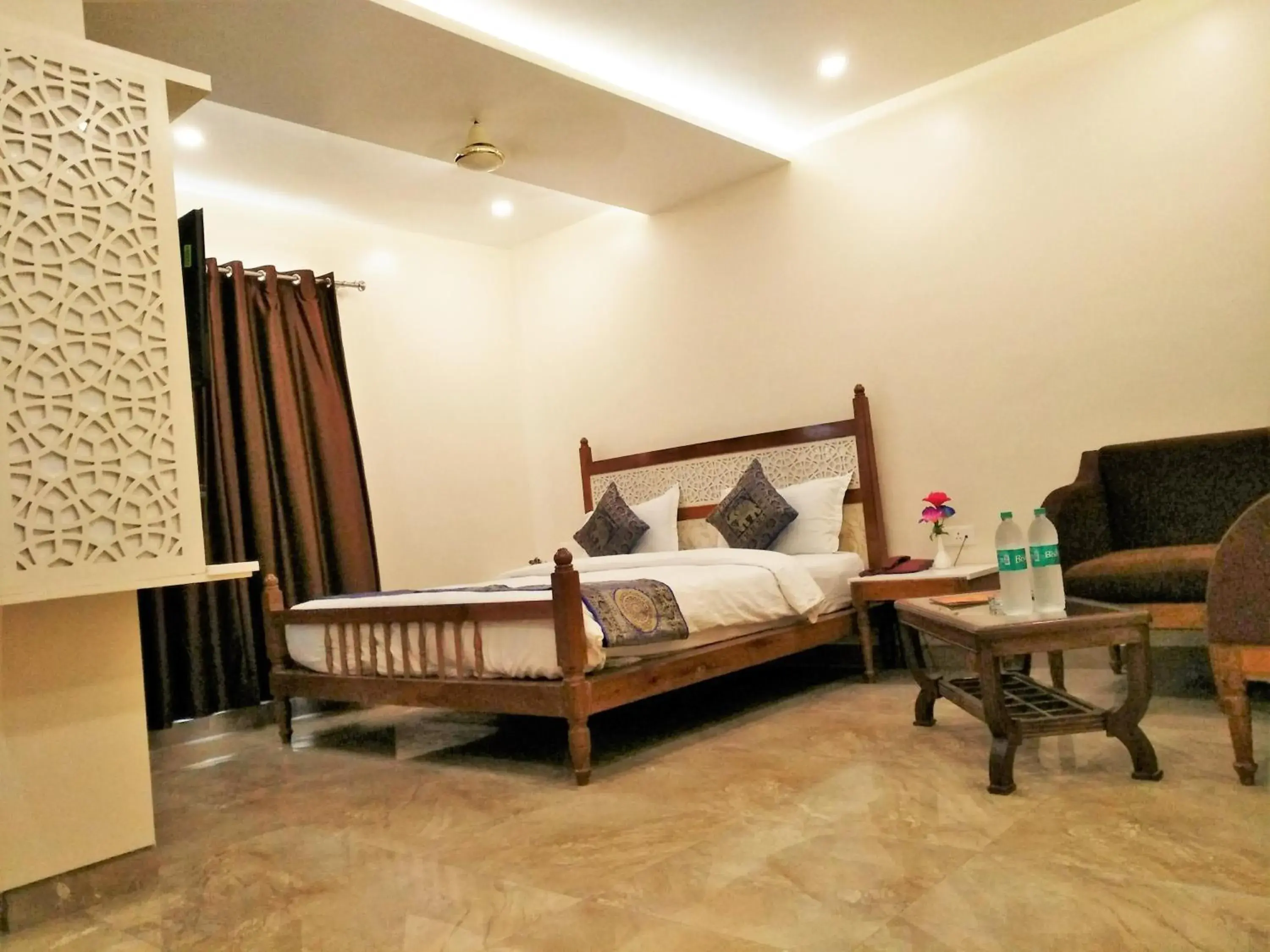 River view, Bed in Hotel Banaras Haveli River view, Bed in Hotel Banaras Haveli