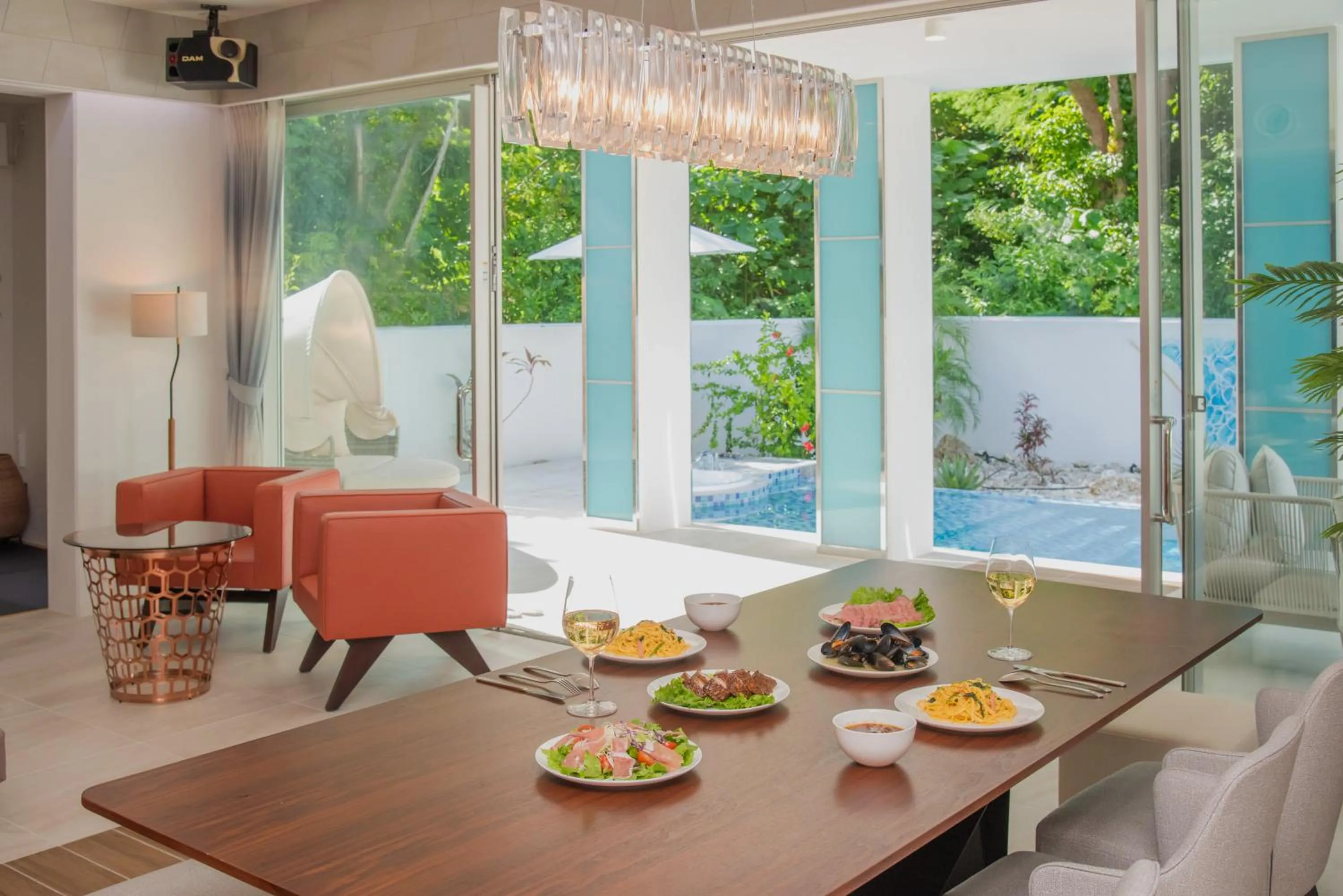 Living room in pool villa Sanrriott Okinawa Motobu