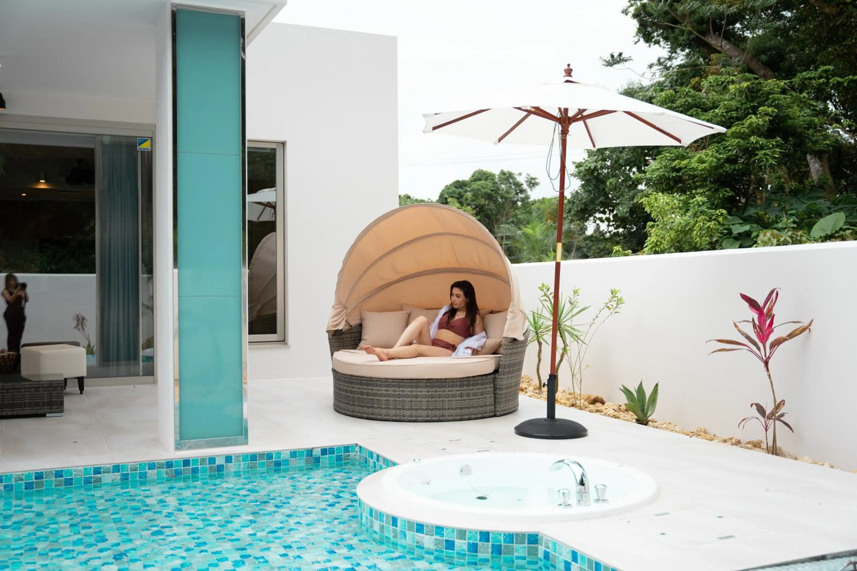 Swimming pool in pool villa Sanrriott Okinawa Motobu