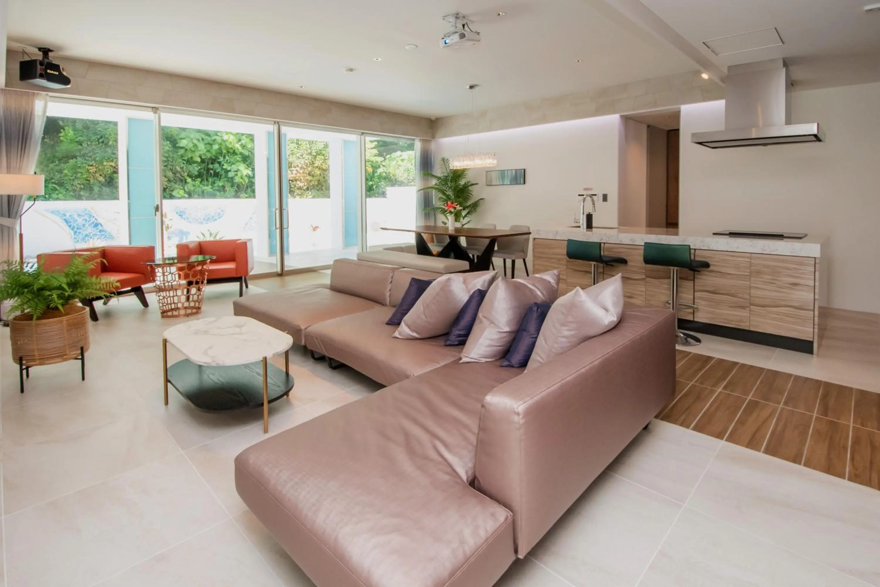 Living room in pool villa Sanrriott Okinawa Motobu