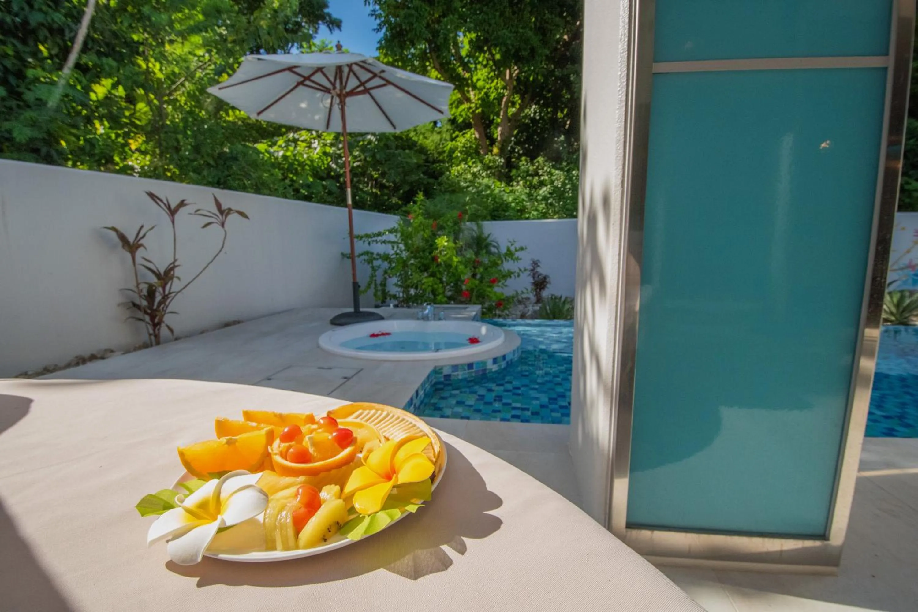 Food in pool villa Sanrriott Okinawa Motobu