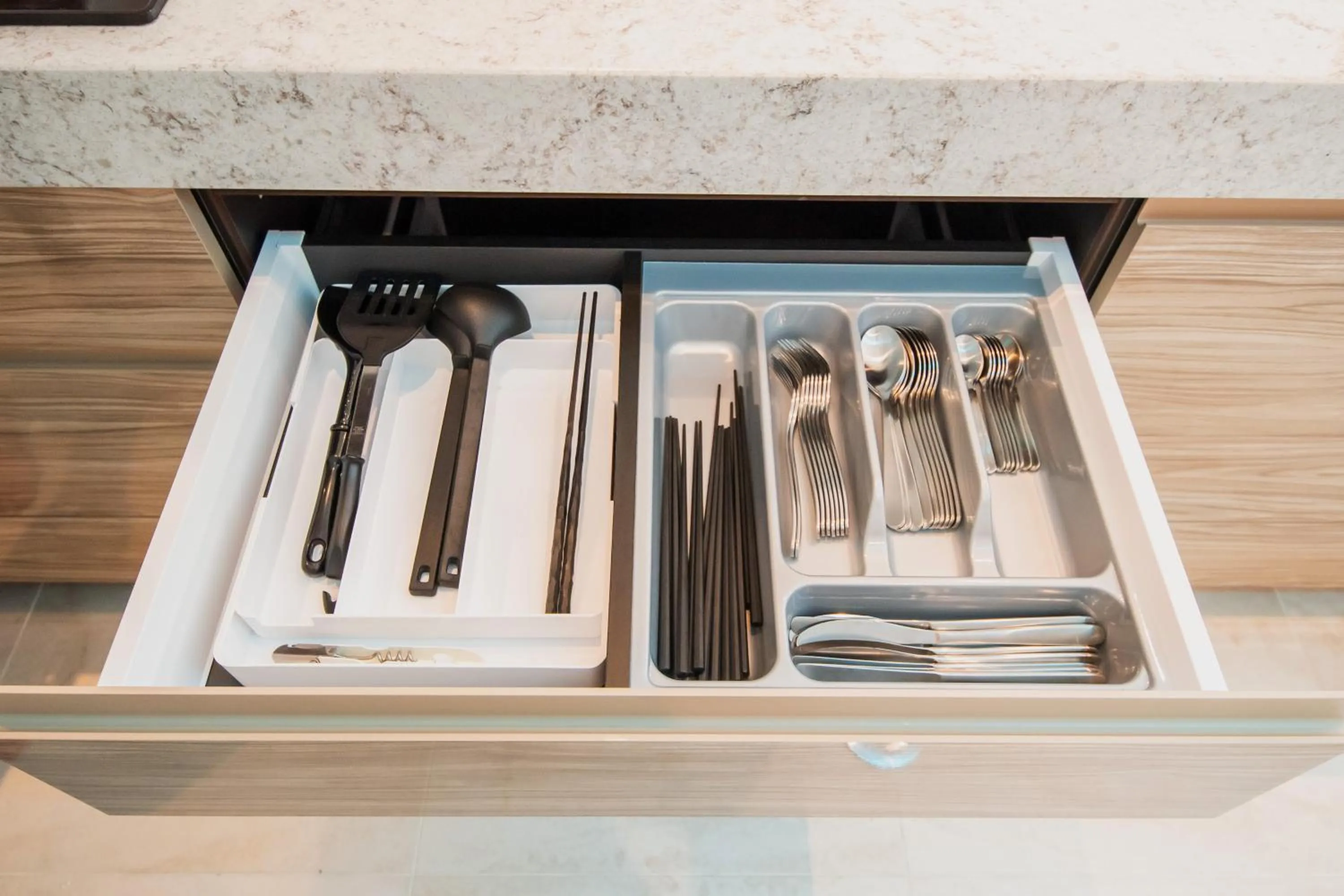 Kitchen or kitchenette in pool villa Sanrriott Okinawa Motobu