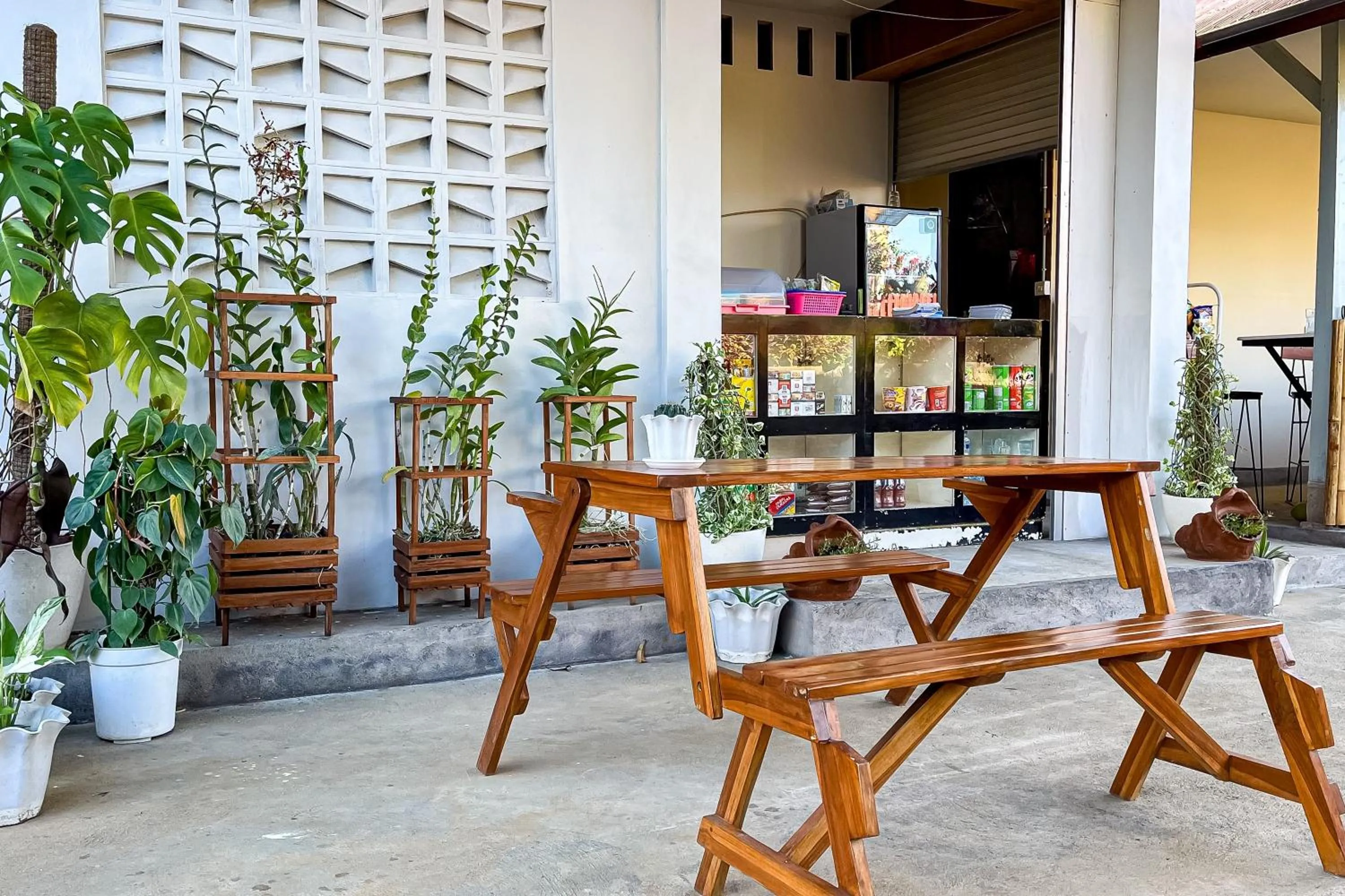 Seating area in Rainbow Glamping
