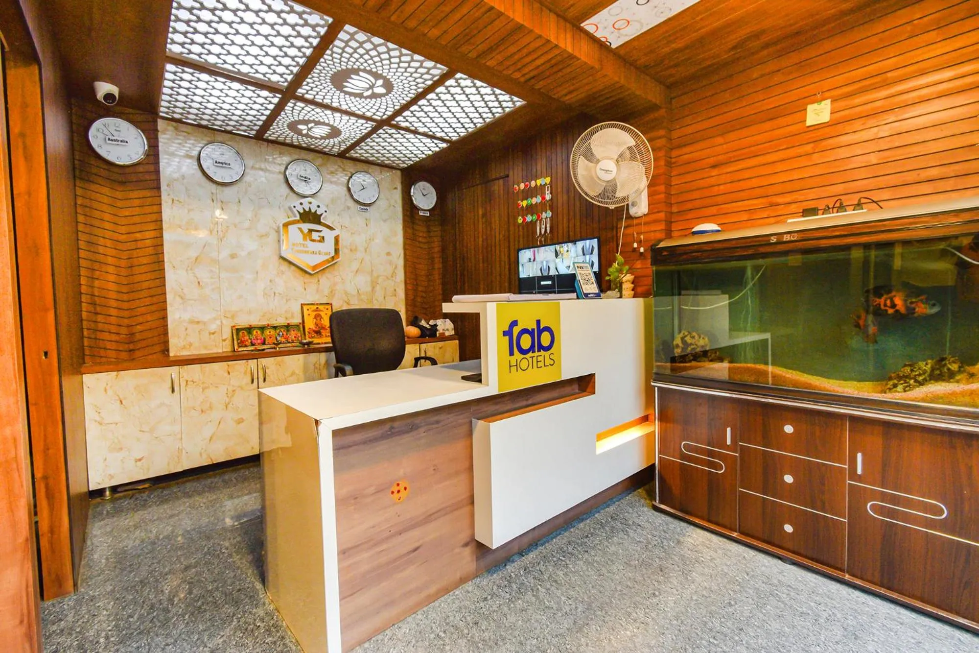 Lobby or reception in FabHotel Yogeshwara Grand - Nr Hyderabad International Airport, Shamshabad