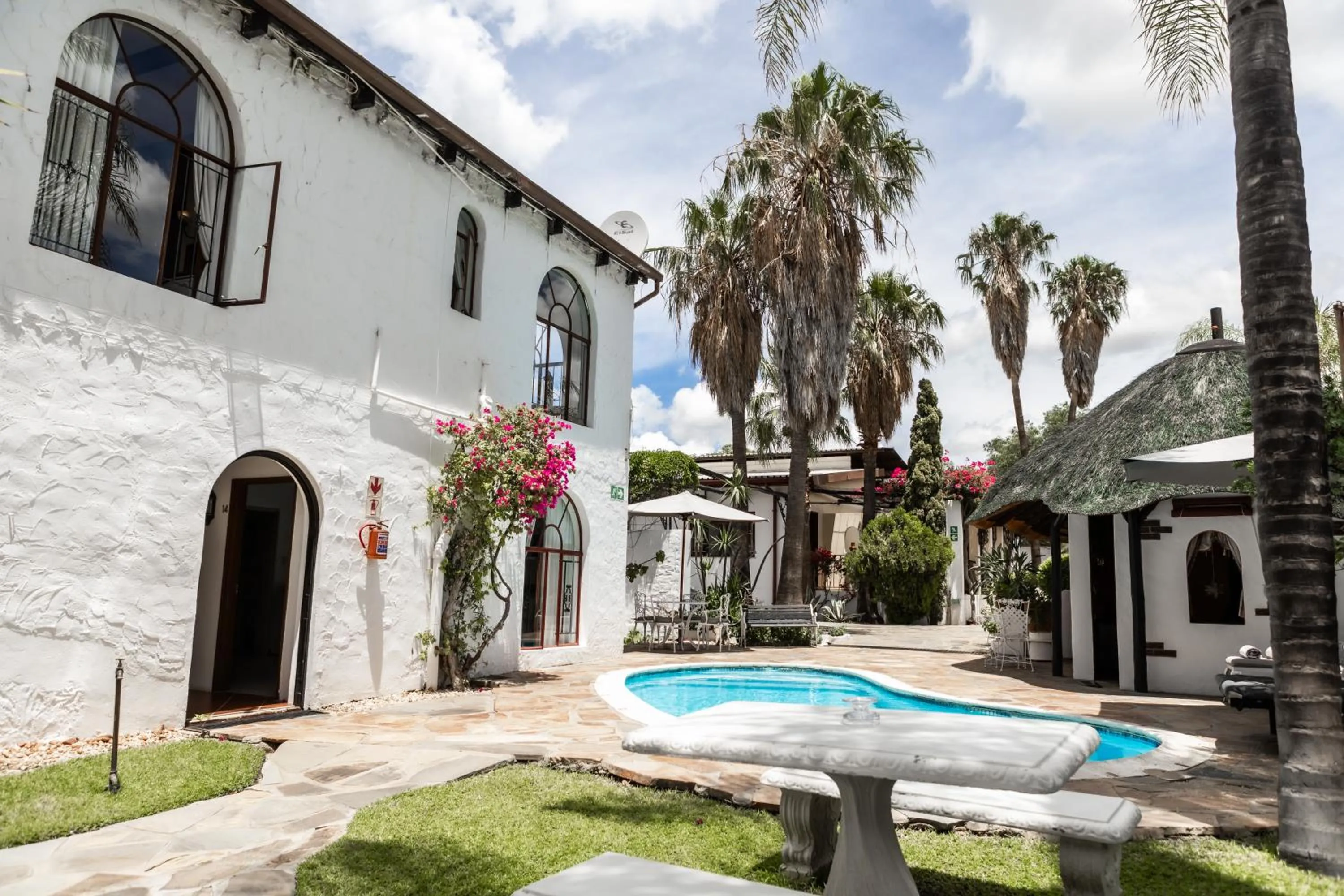 Pool view in Casa Blanca Boutique Hotel Pension
