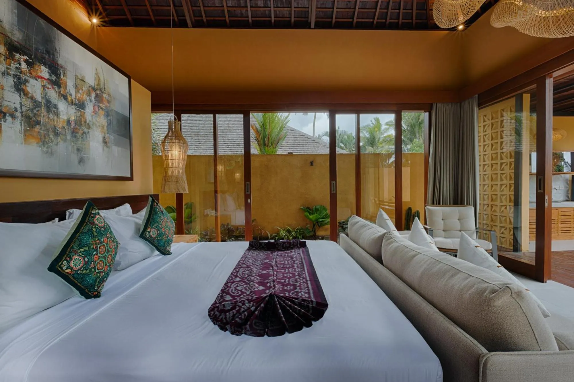 Bedroom, Bed in Samkhya Villas - Free 1x Floating Breakfast or Minibar