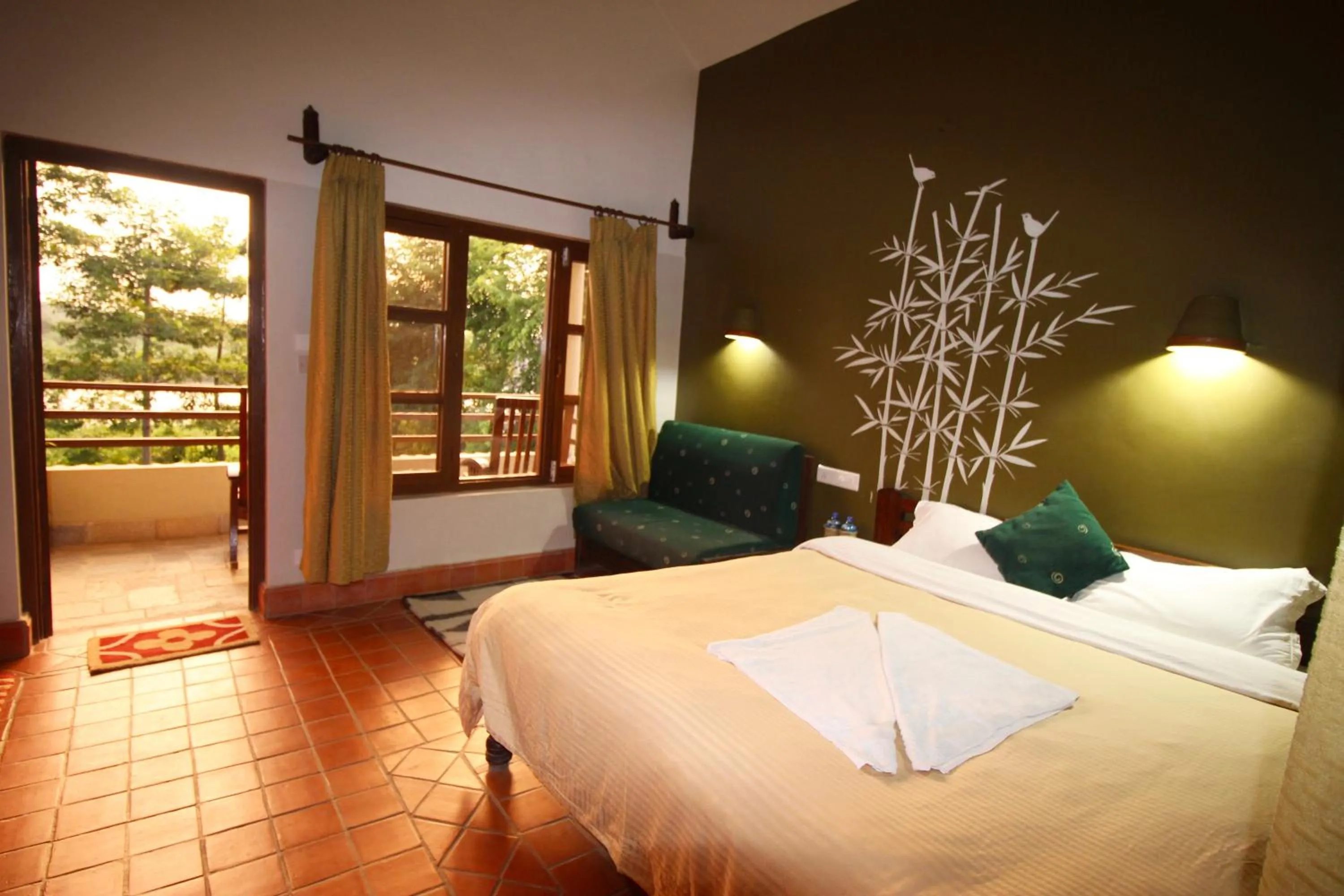 Bedroom, Bed in River View Jungle Camp