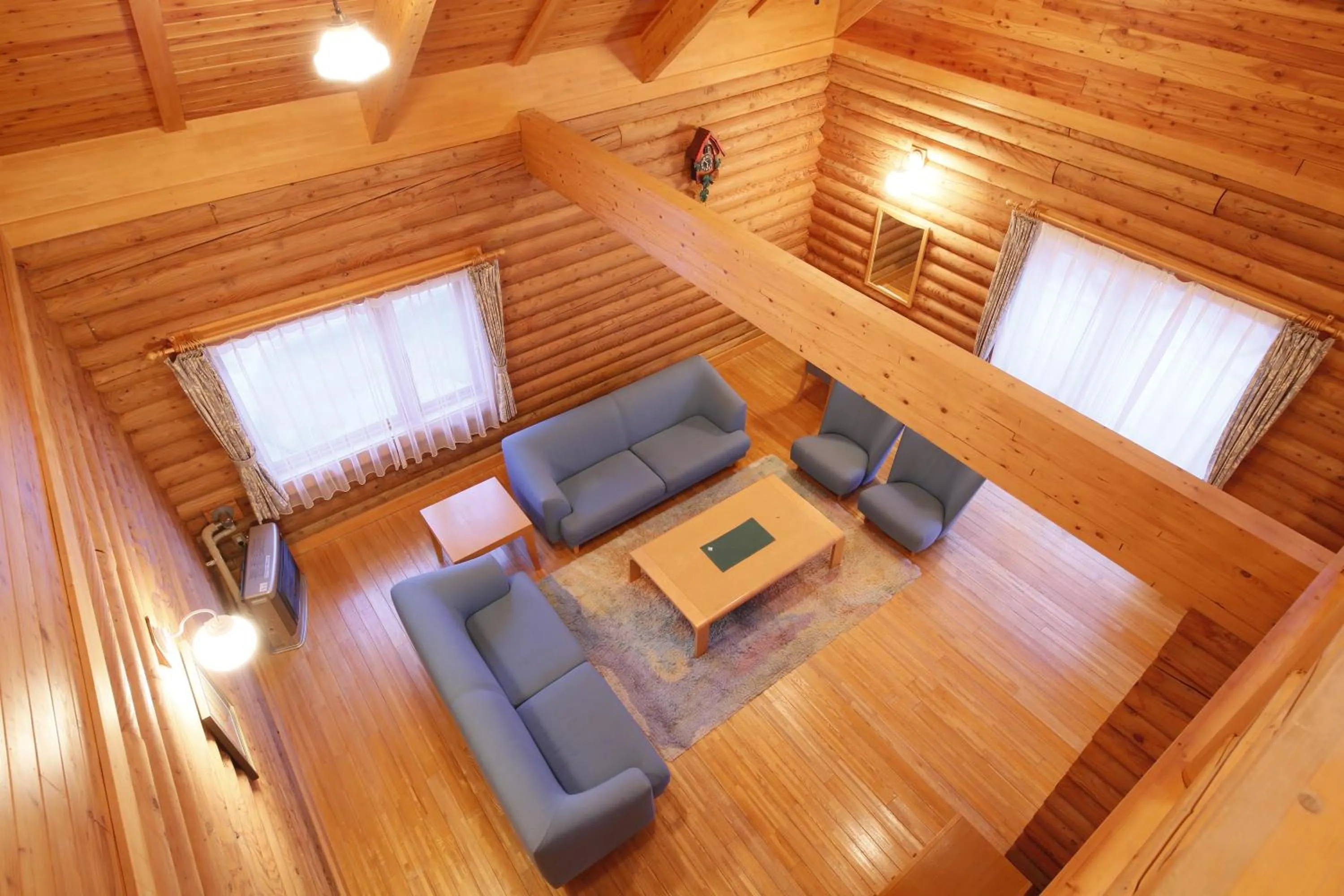 Living room in Log Hotel Larch Lake Kanayama