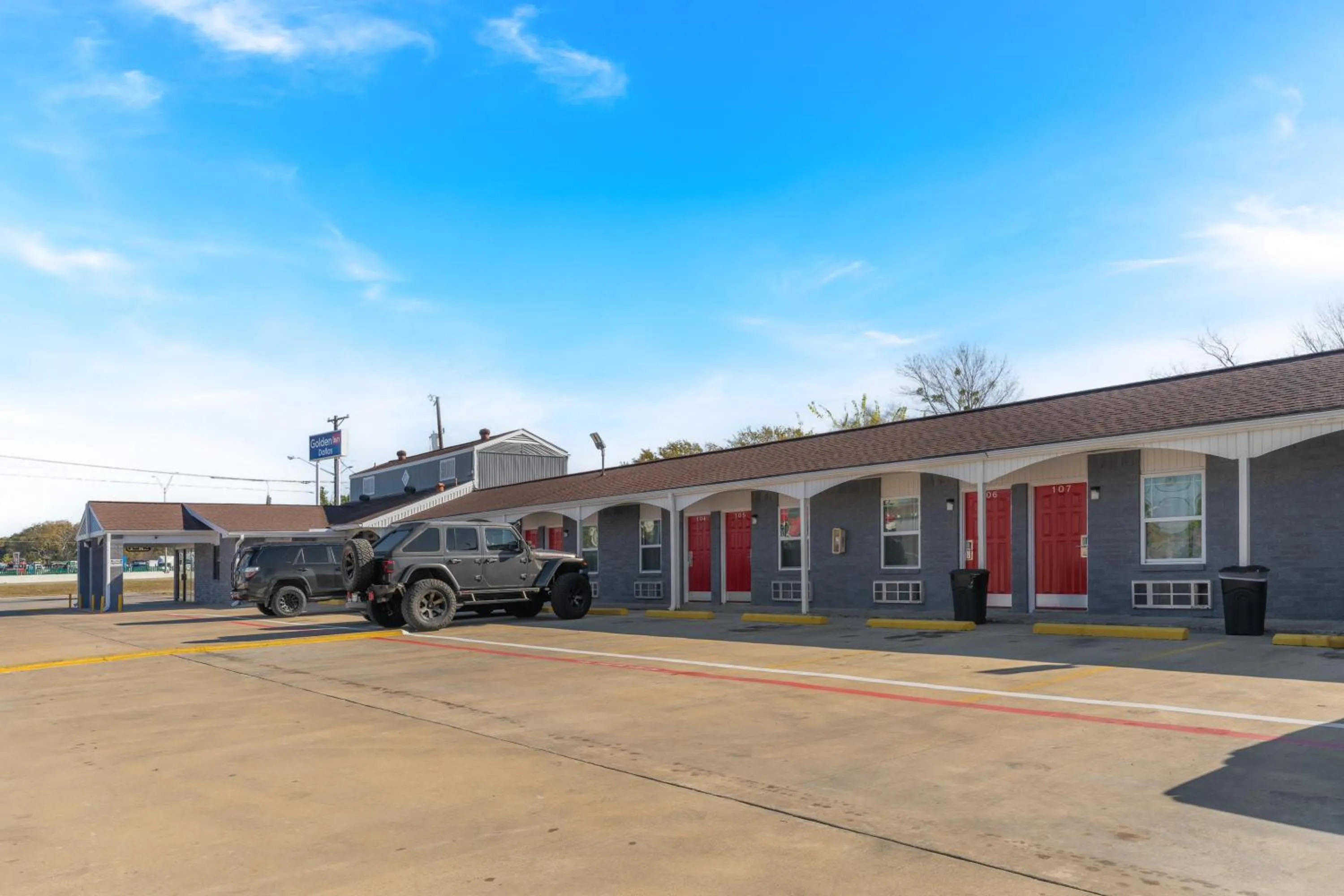 Property building in Golden Inn Dallas by Hotel O