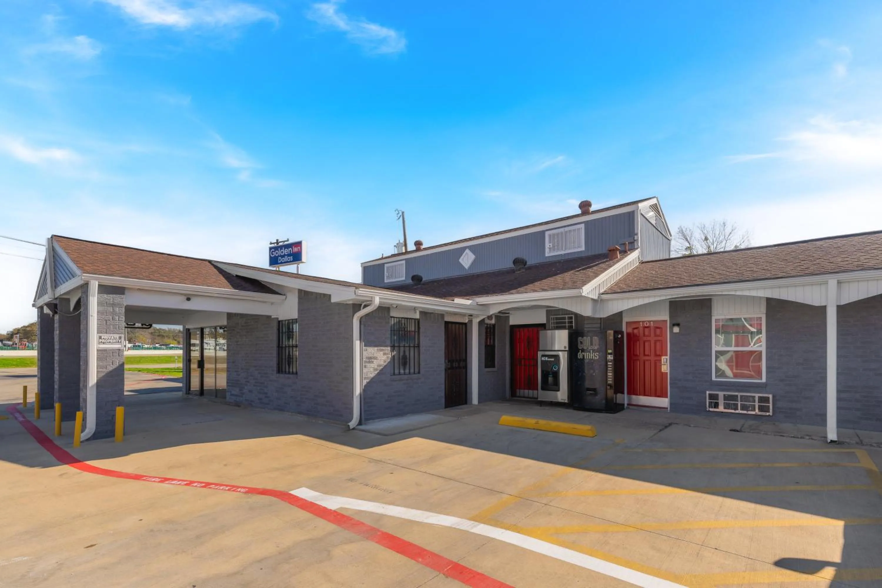 Property building in Golden Inn Dallas by Hotel O