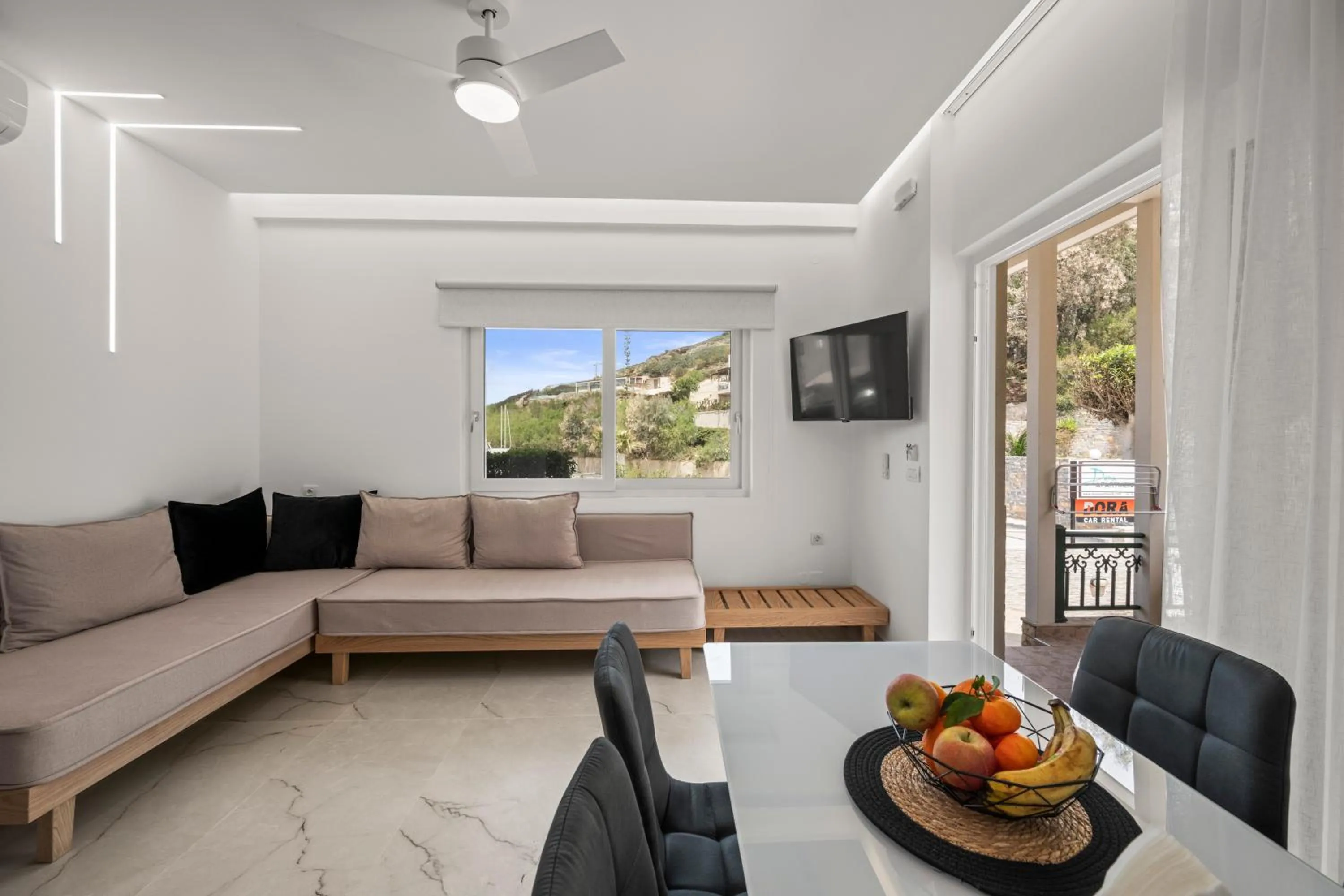 Seating area in Dora Apartments