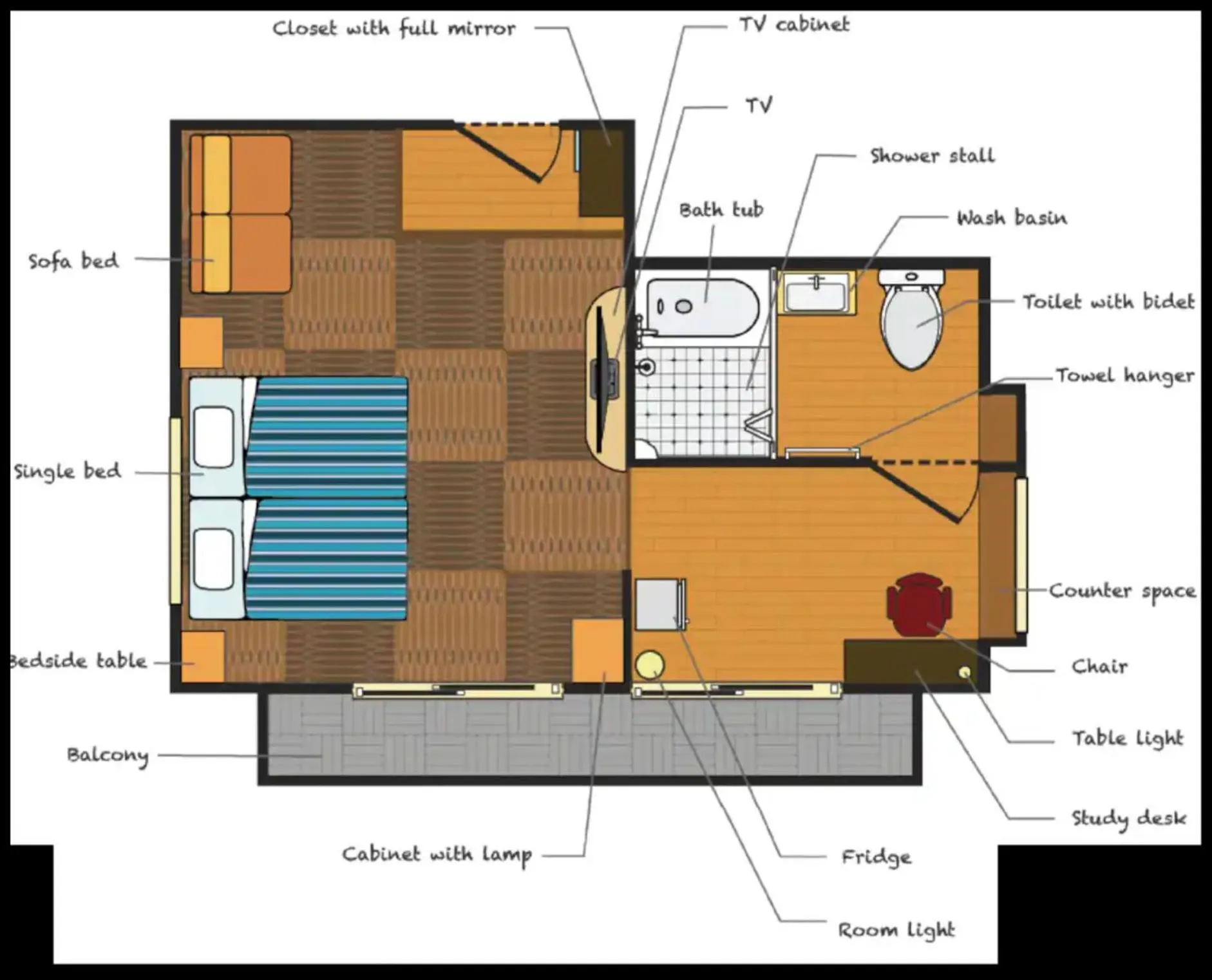 Floor plan in My Home Inn Izumisano