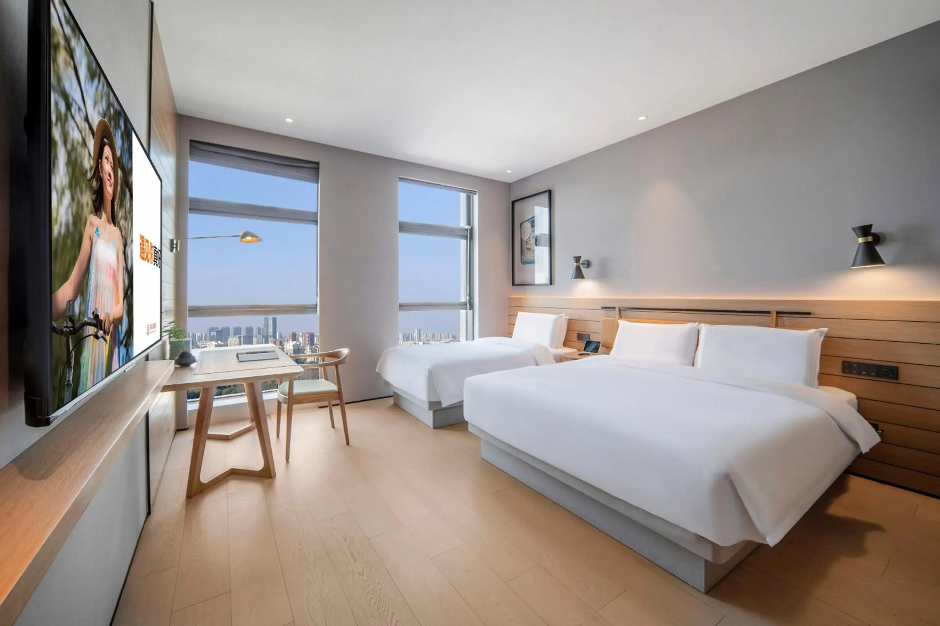 Bed in SSAW Boutique Hotel Hangzhou Chengjun Grand Canal Bed in SSAW Boutique Hotel Hangzhou Chengjun Grand Canal