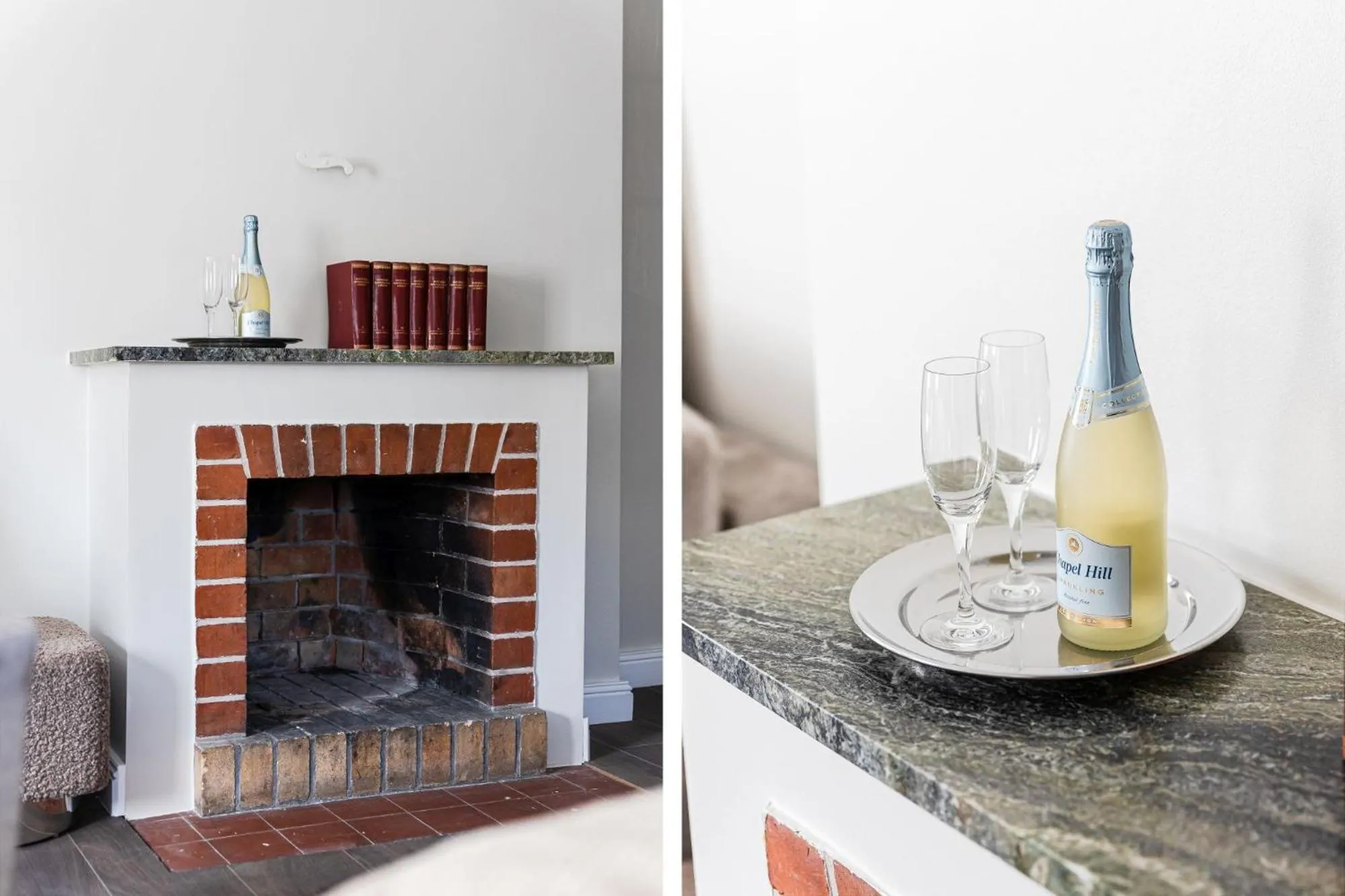 fireplace in Söderfors Herrgård