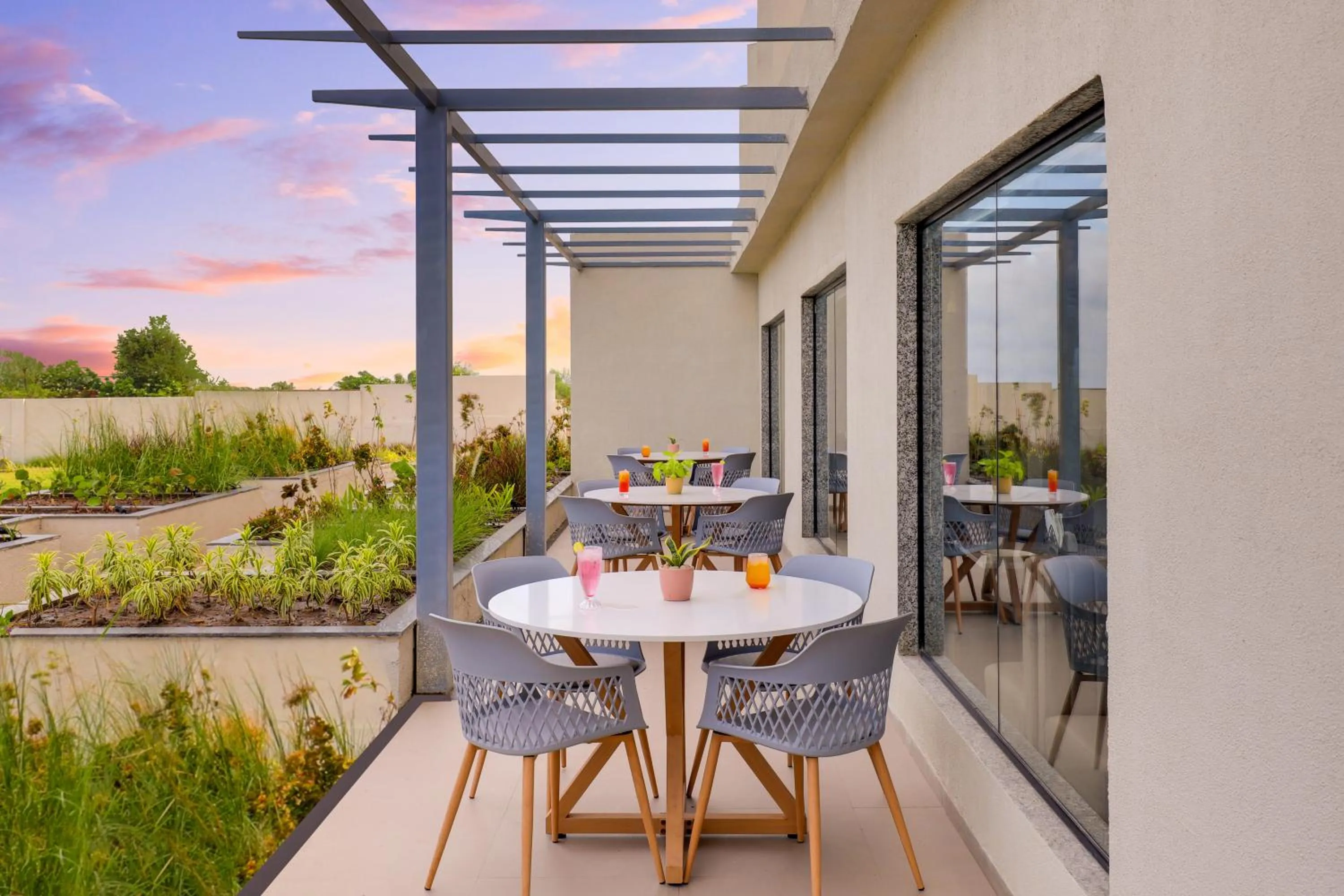 Seating area in Lemon Tree Resort, Somnath