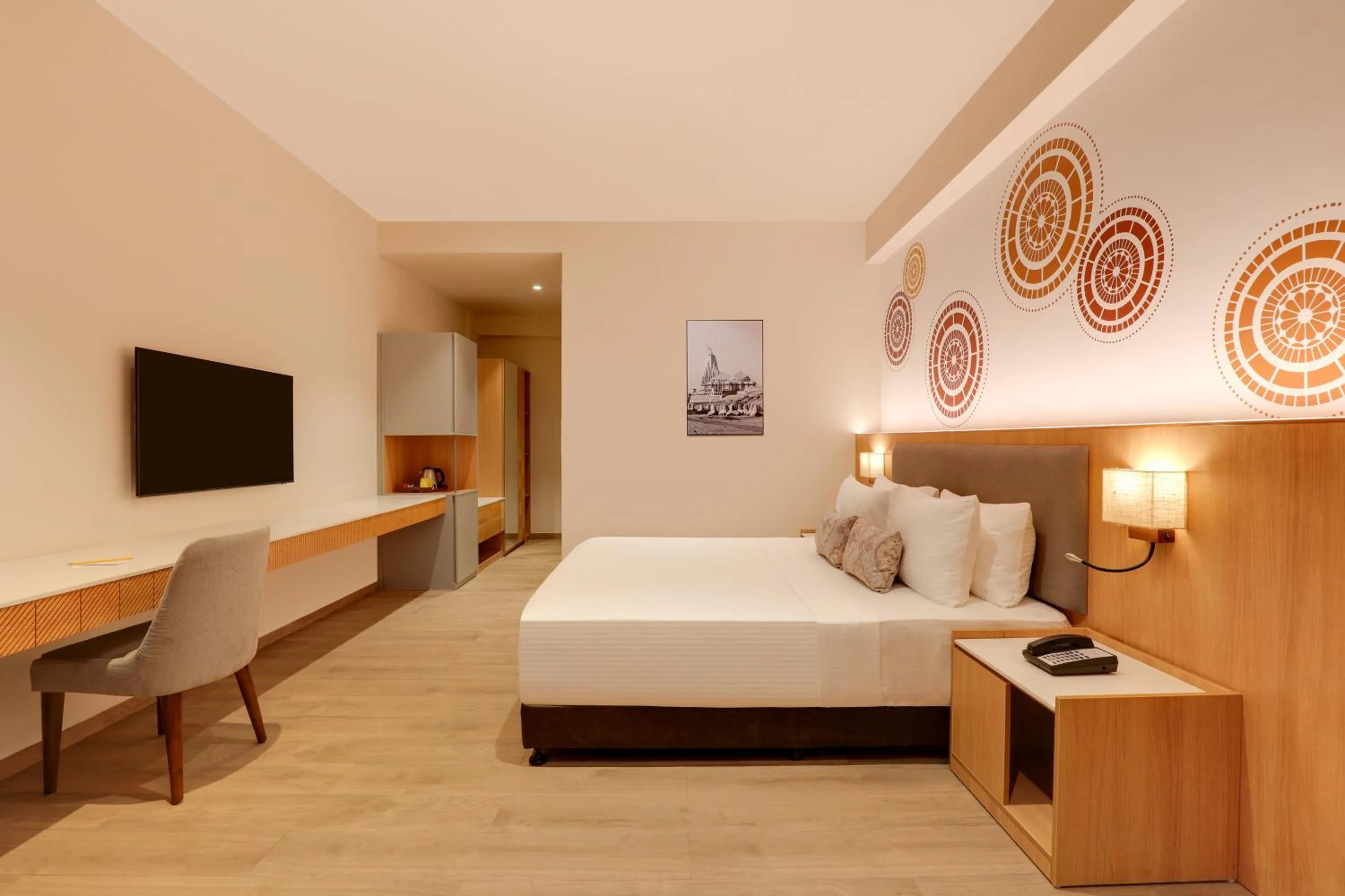 Bedroom, Bed in Lemon Tree Resort, Somnath