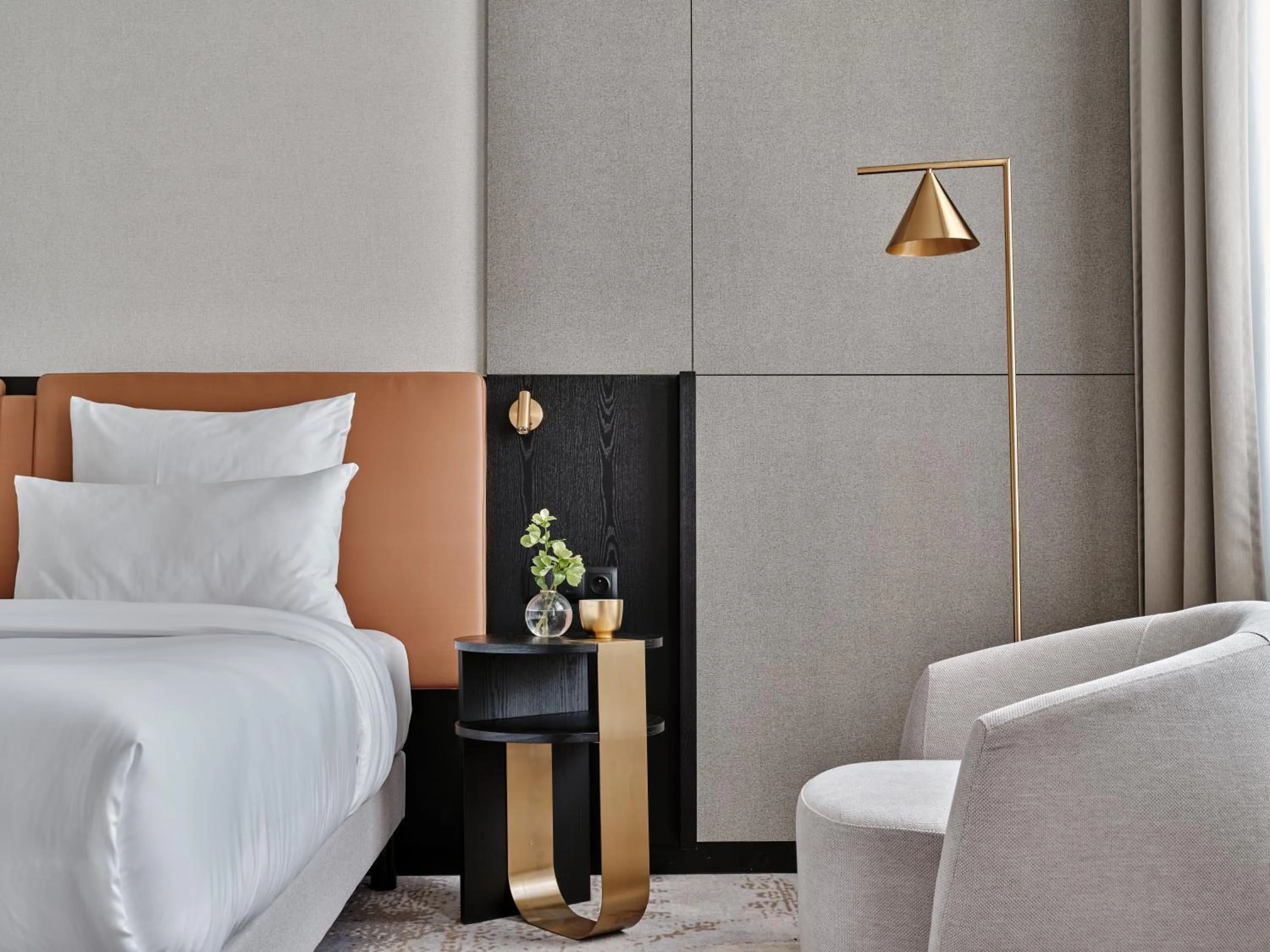 Bed in Mövenpick Grand Hotel Wroclaw