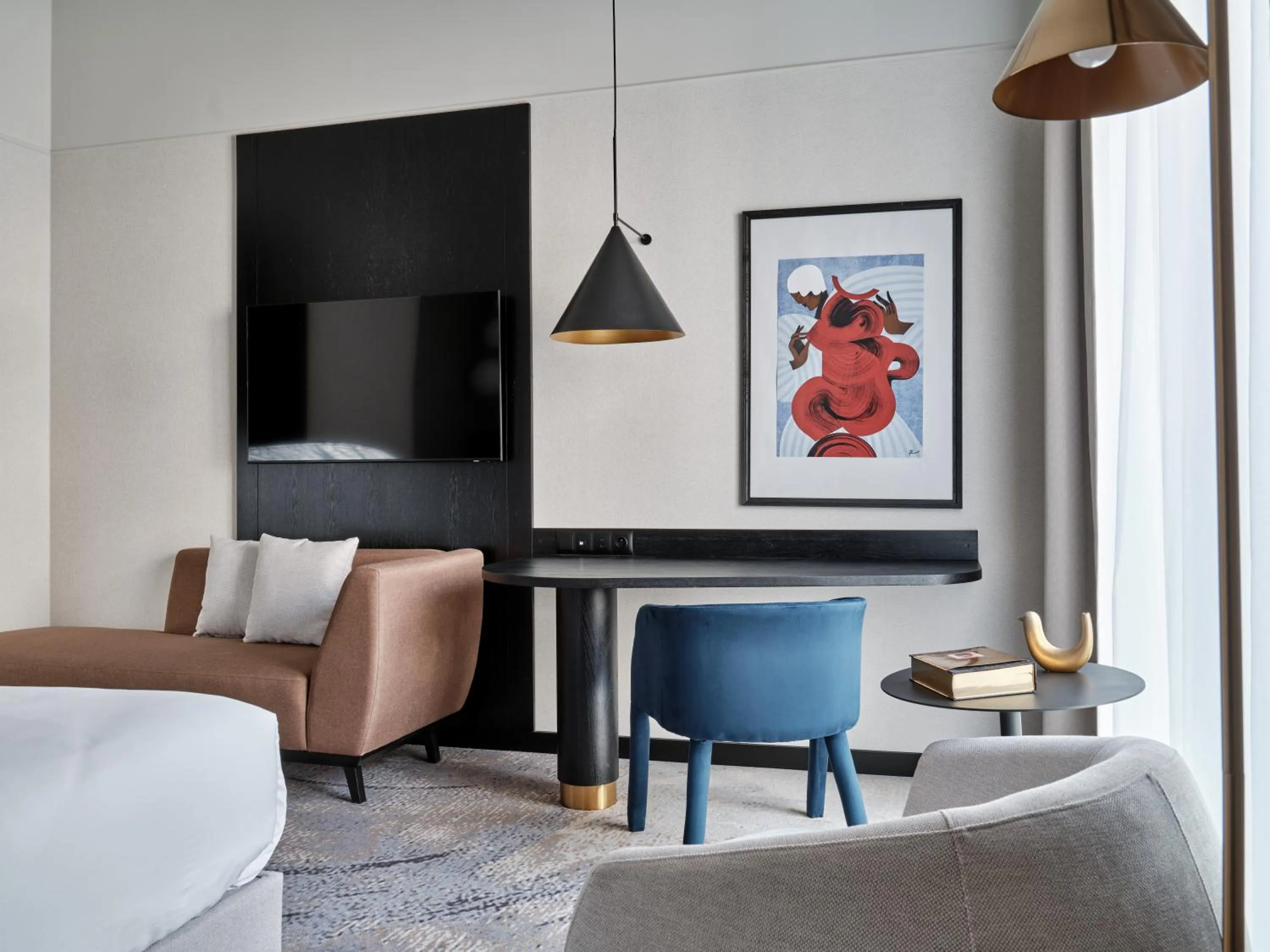 Bed in Mövenpick Grand Hotel Wroclaw