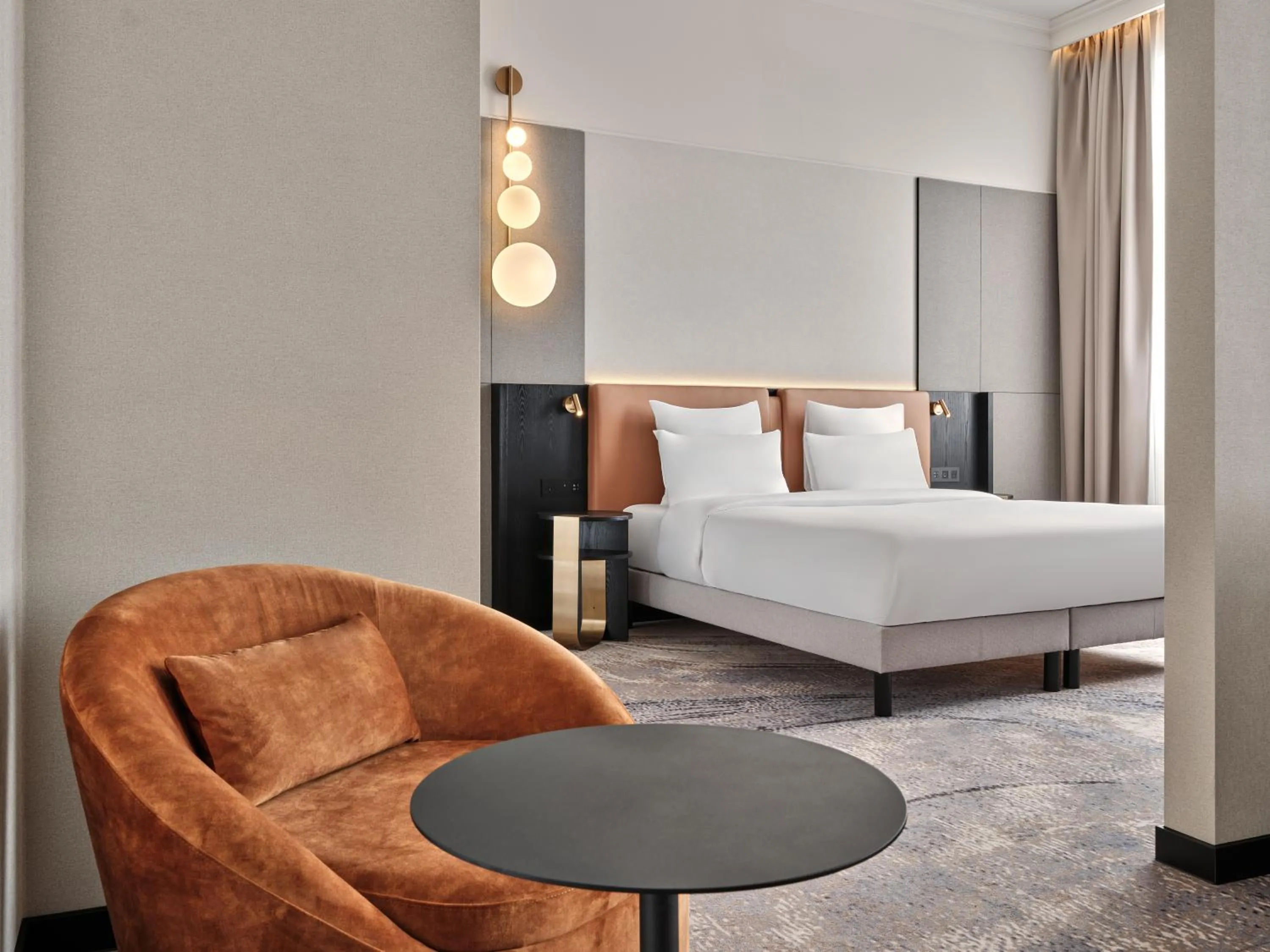 Bed in Mövenpick Grand Hotel Wroclaw