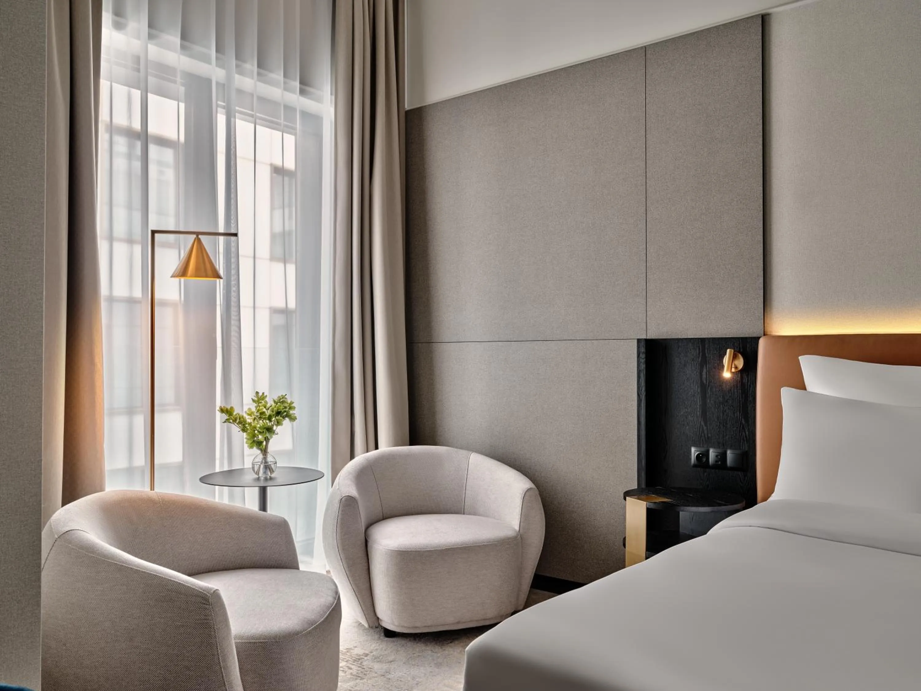 Bed in Mövenpick Grand Hotel Wroclaw