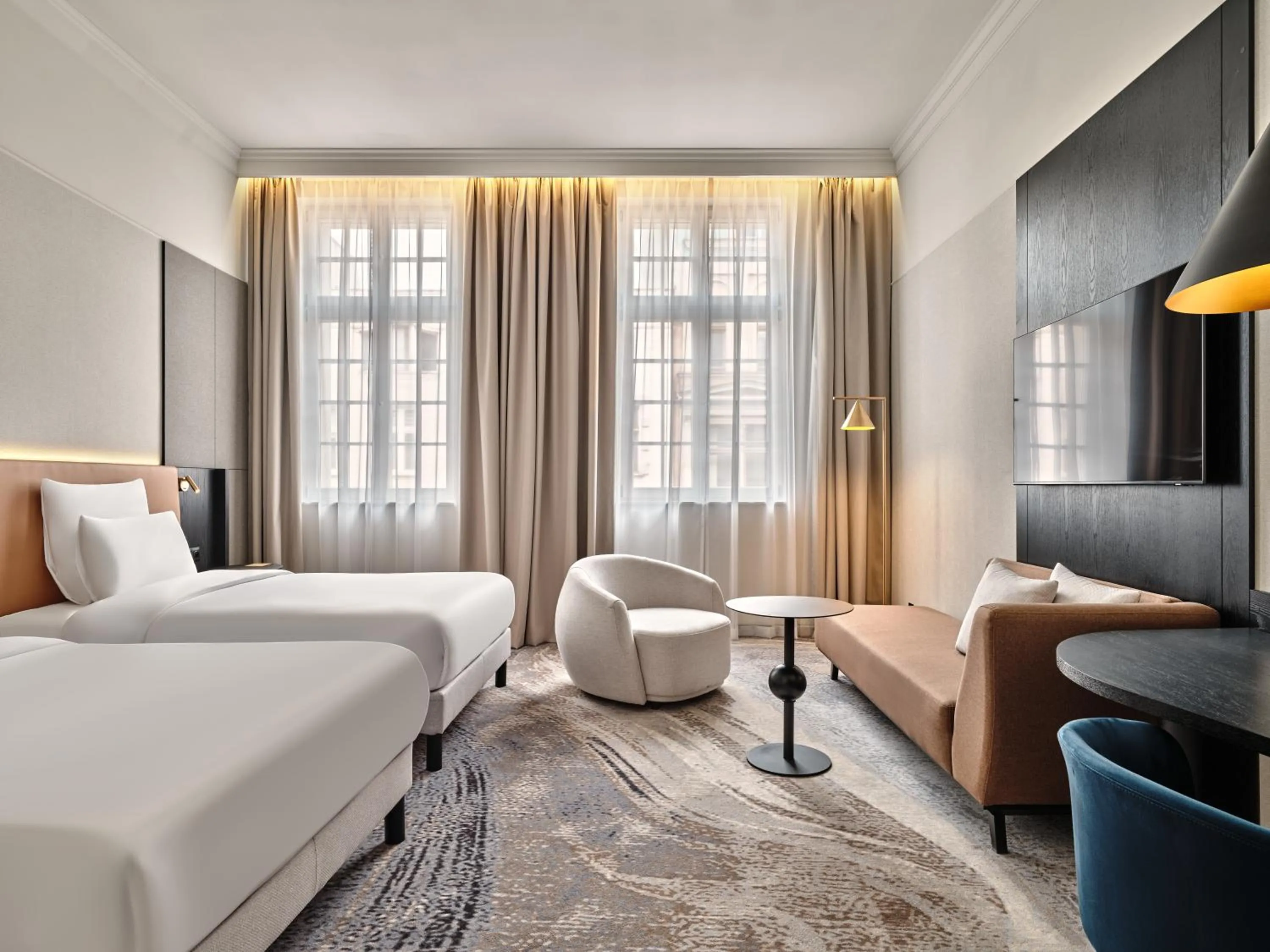 Bed in Mövenpick Grand Hotel Wroclaw