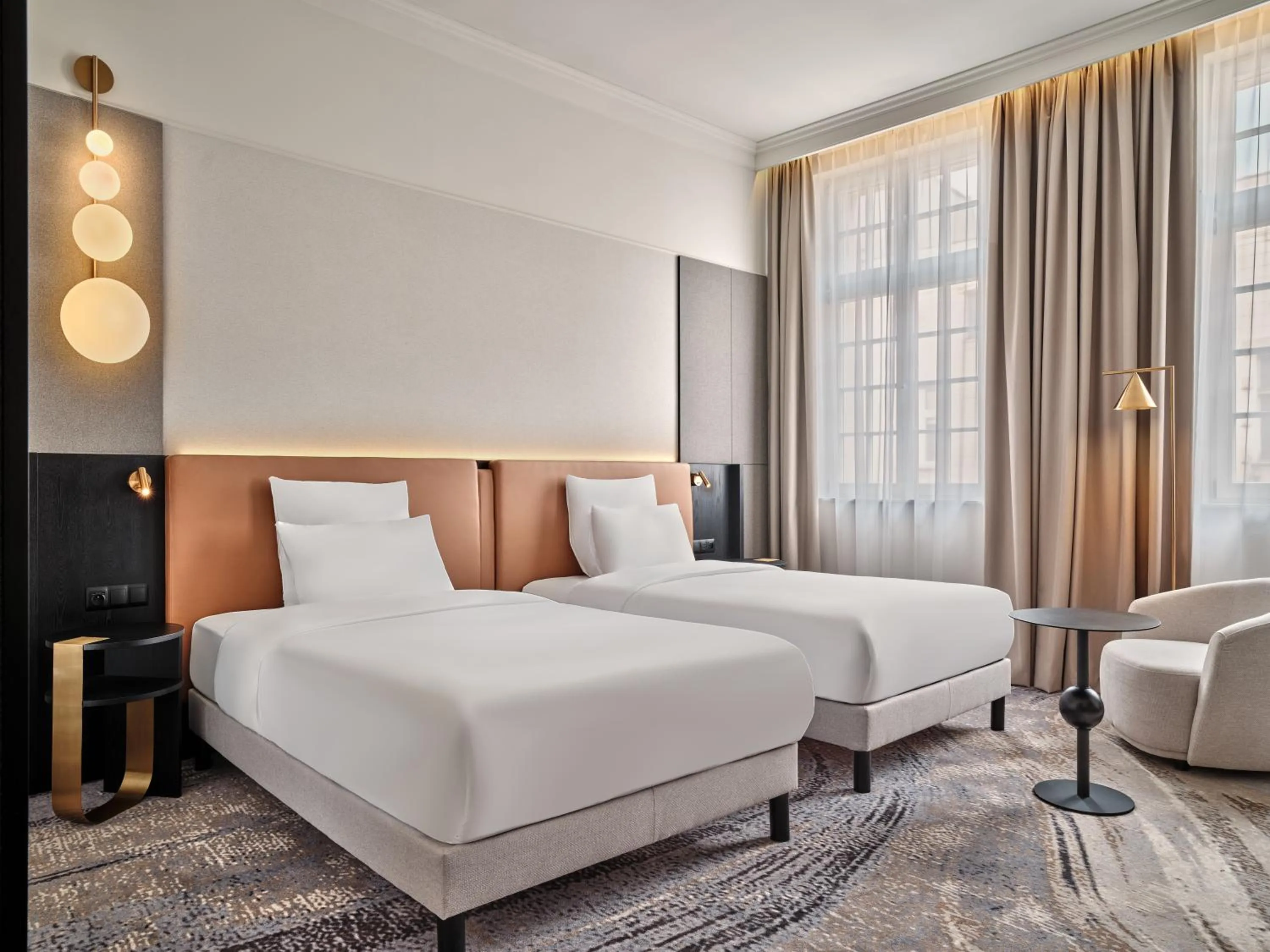 Bed in Mövenpick Grand Hotel Wroclaw