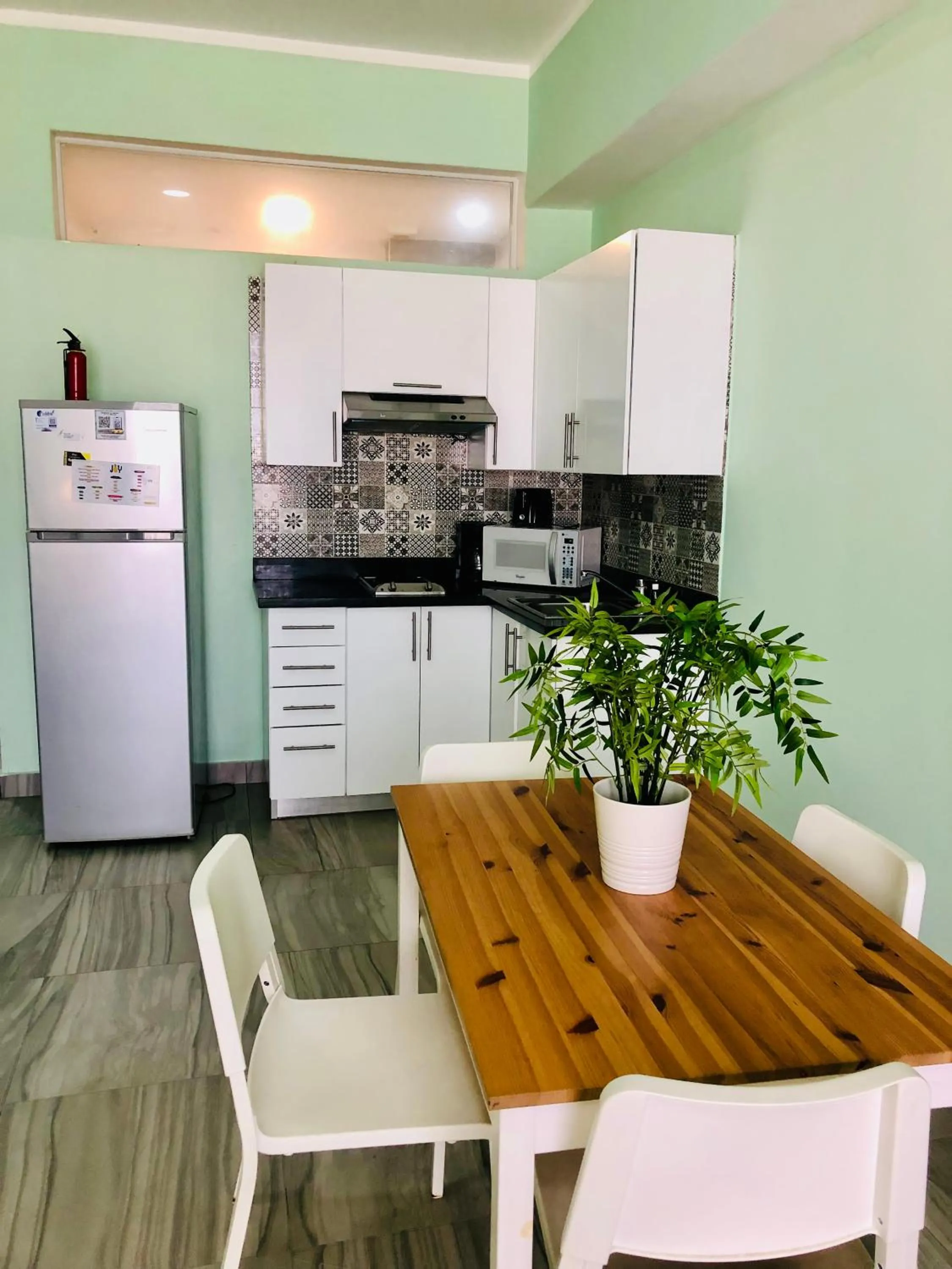 Kitchen/Kitchenette in Ducassi Rooftop Pool Suites Beach Club and SPA