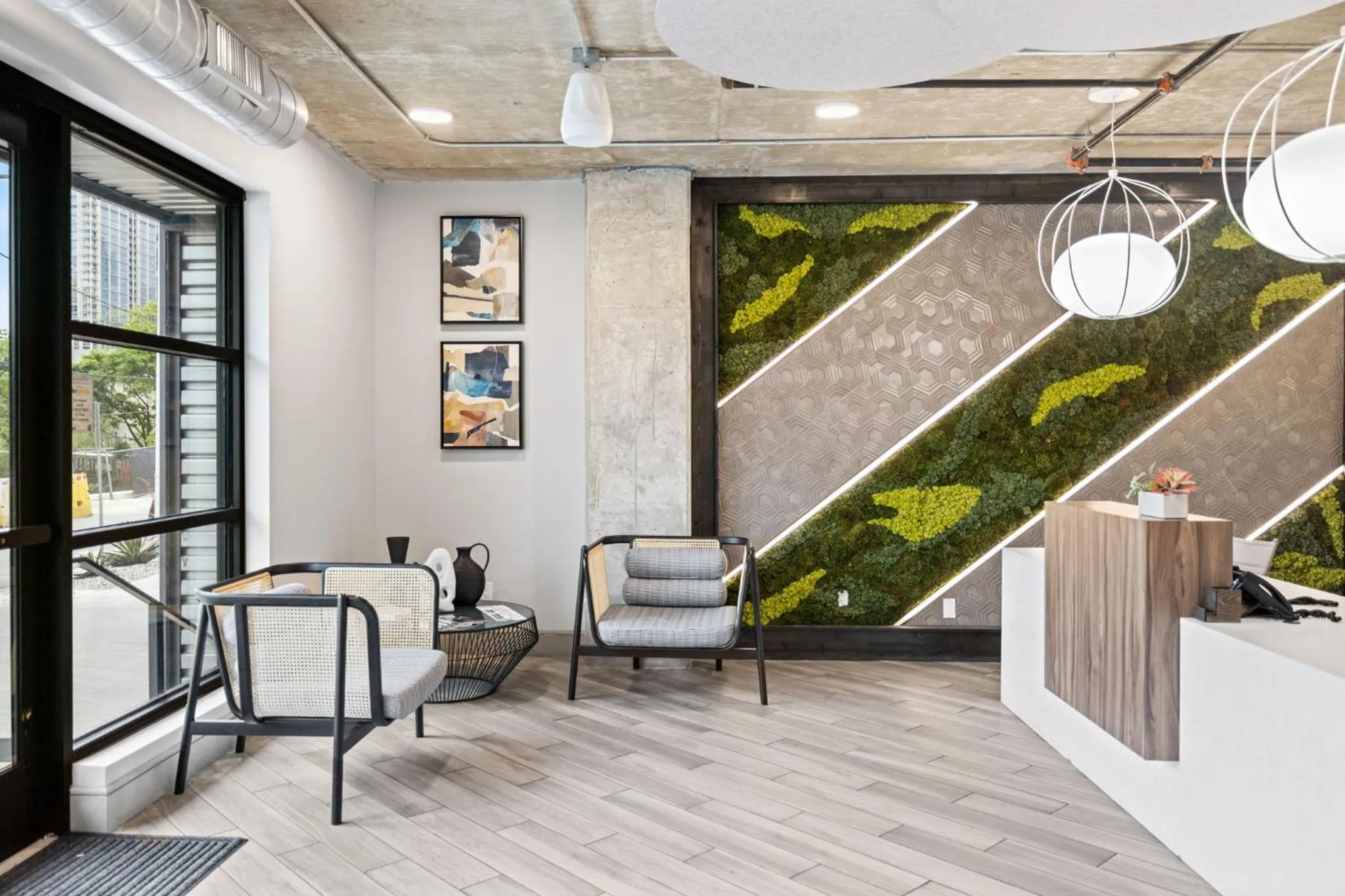 Seating area in Placemakr Downtown Austin