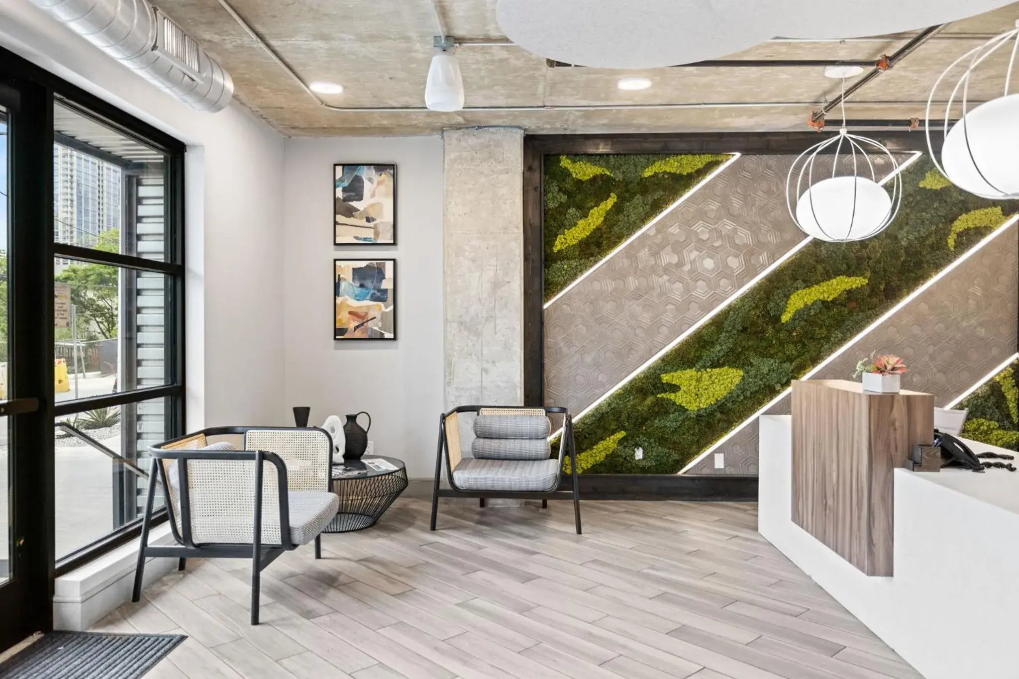 Seating area in Placemakr Downtown Austin Seating area in Placemakr Downtown Austin