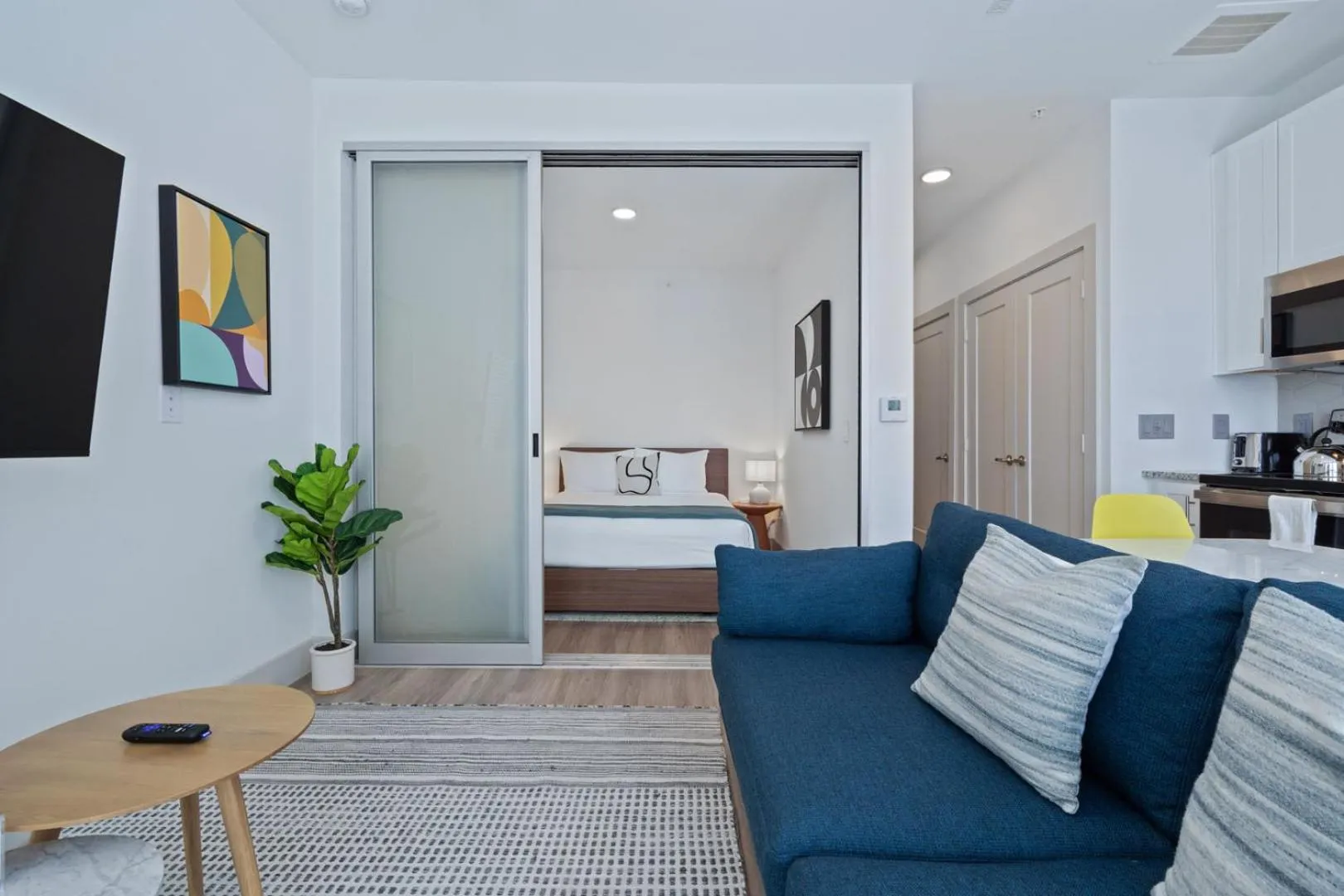 Living room in Placemakr Downtown Austin