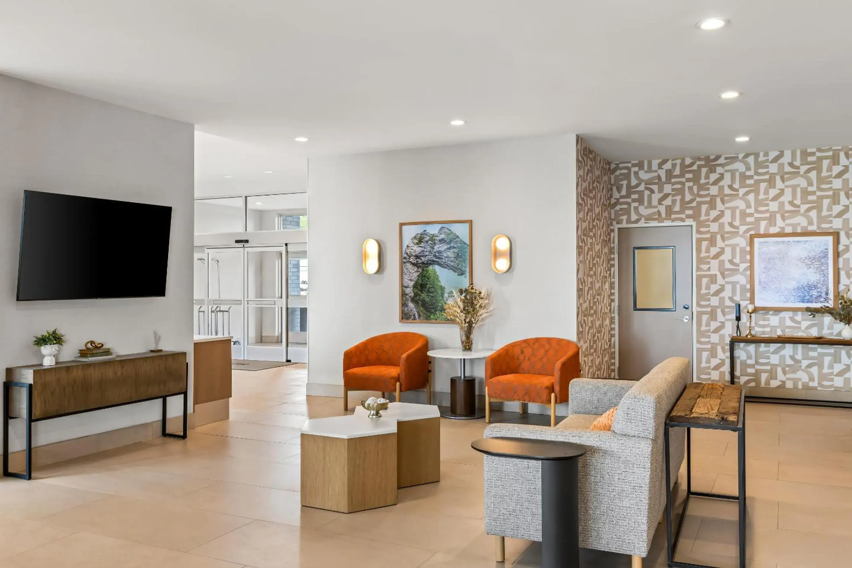 Lobby or reception in Hampton Inn St Ignace Lakefront Mackinac Lobby or reception in Hampton Inn St Ignace Lakefront Mackinac