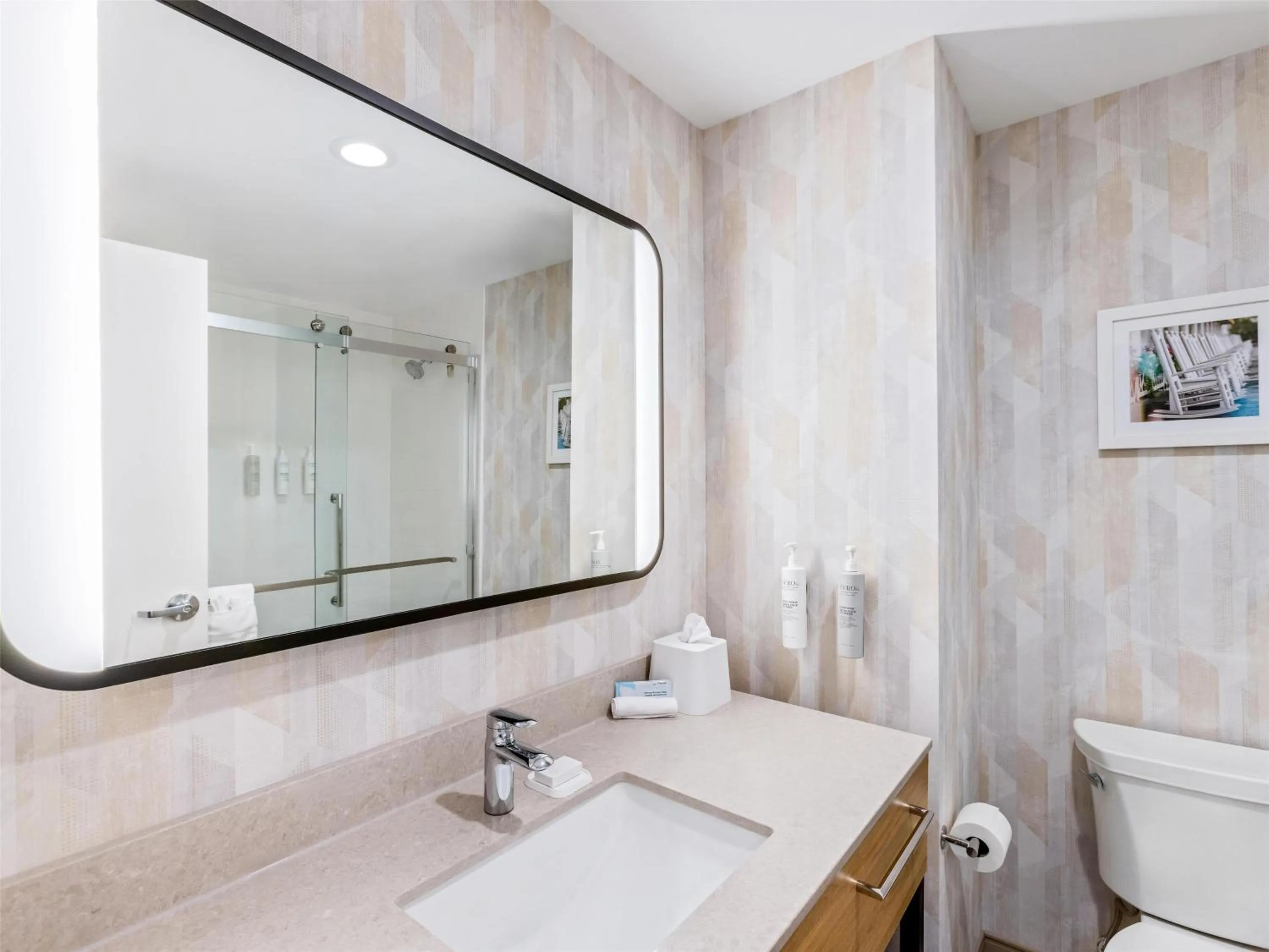 Bathroom in Hampton Inn St Ignace Lakefront Mackinac